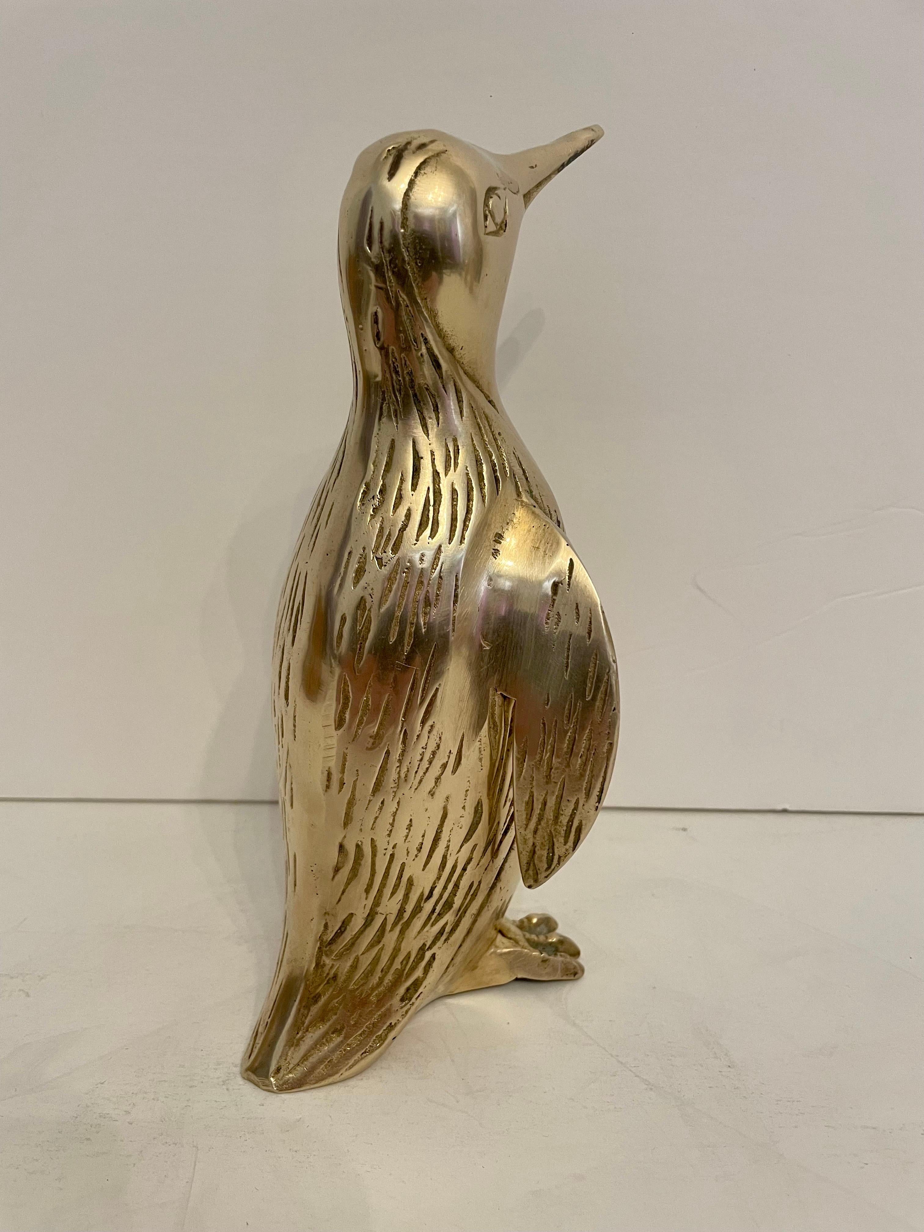 Cast  Brass Penguin Sculpture  For Sale