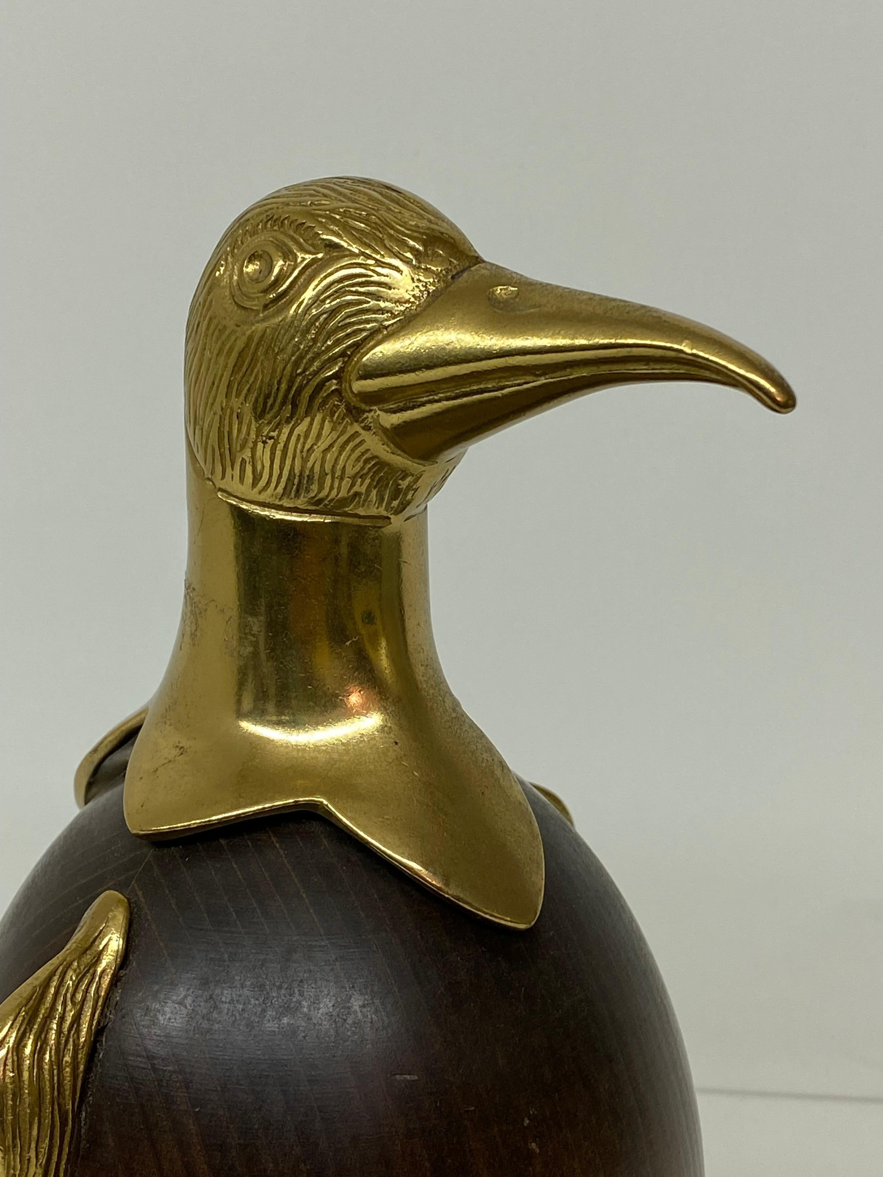 Brass Penguin Sculpture In Good Condition In North Hollywood, CA