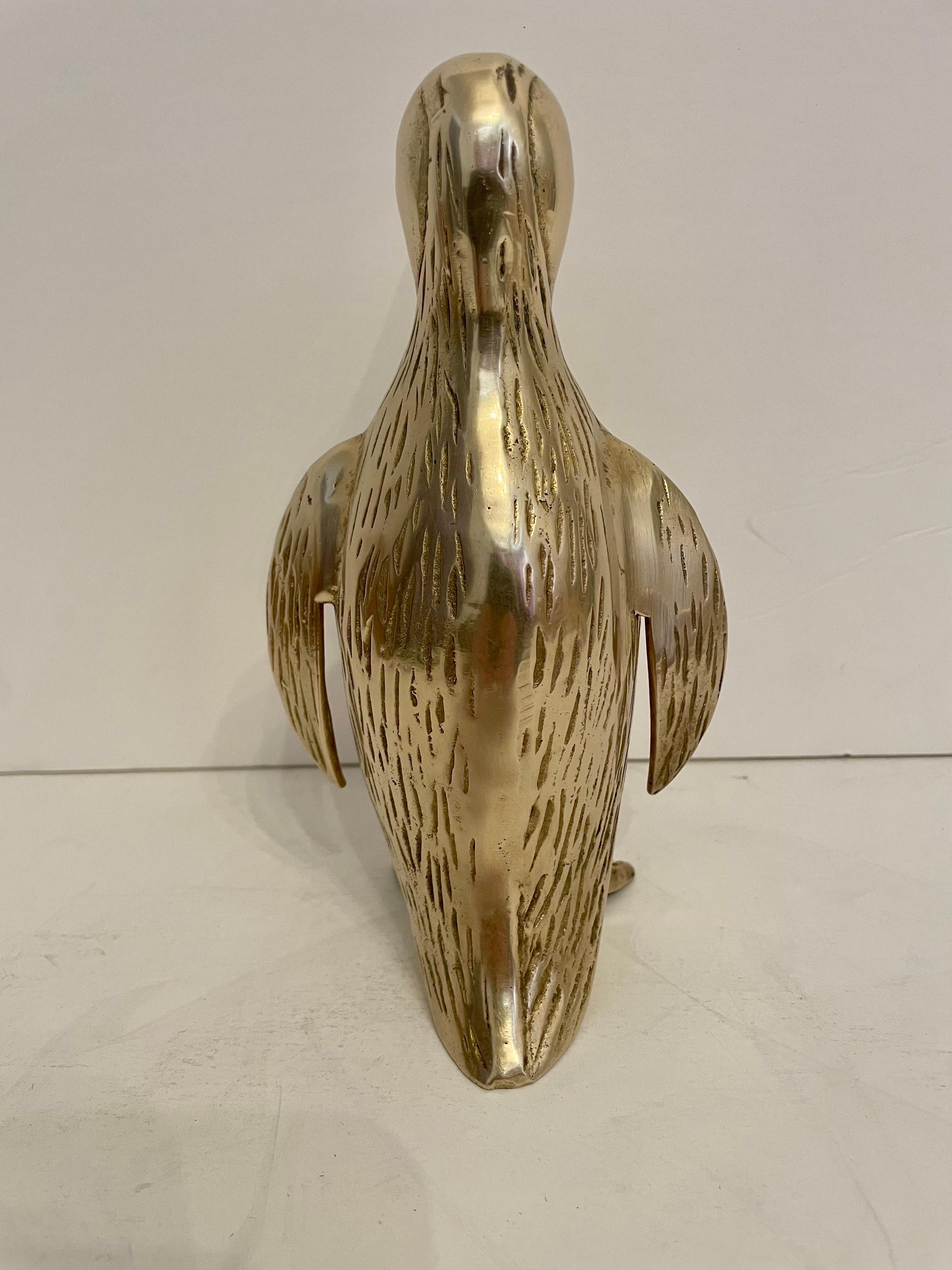 20th Century  Brass Penguin Sculpture  For Sale