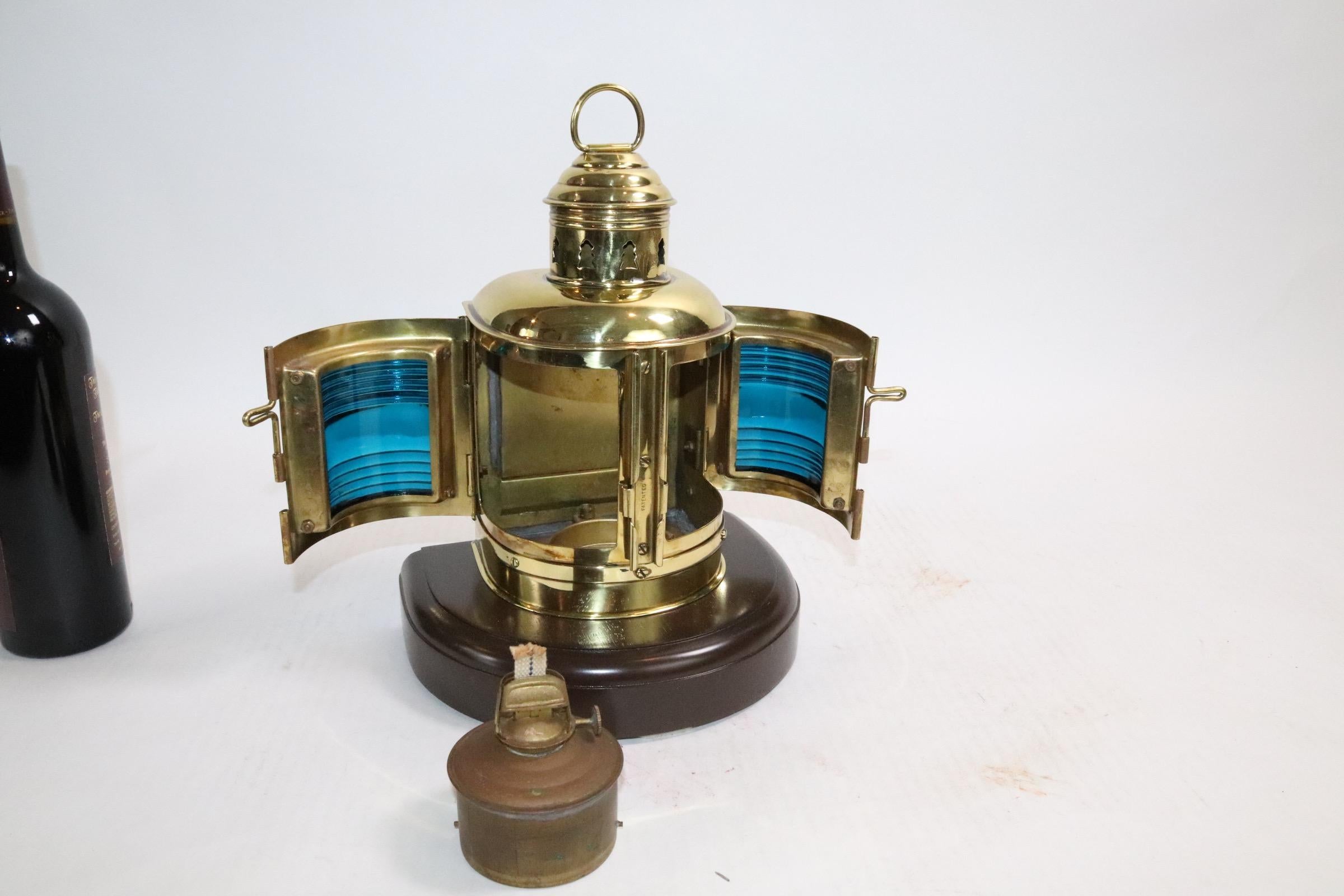 Brass Perko Ships Lantern In Good Condition For Sale In Norwell, MA