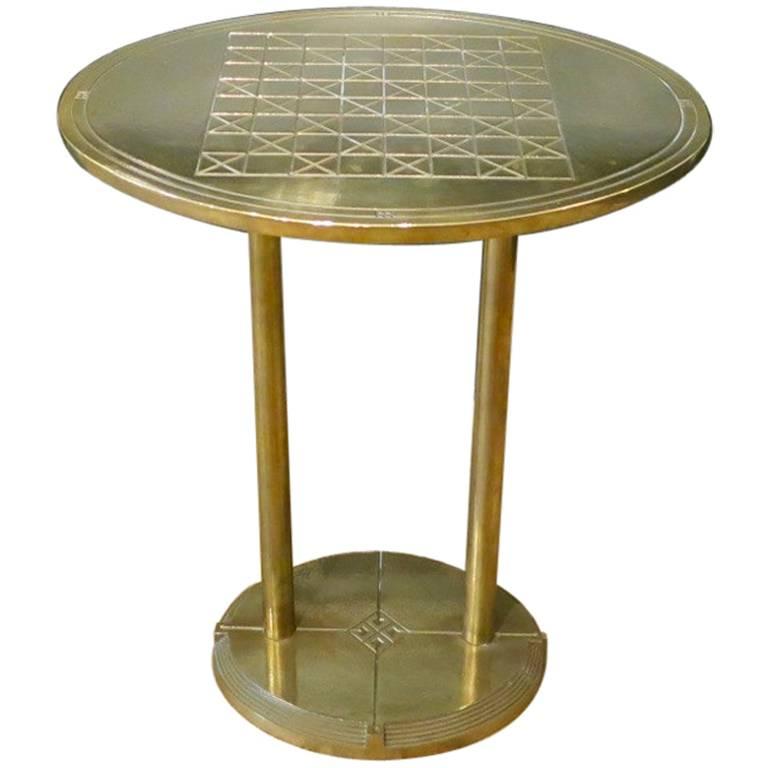 Brass Peter Ghyczy Side Table/Chess Table