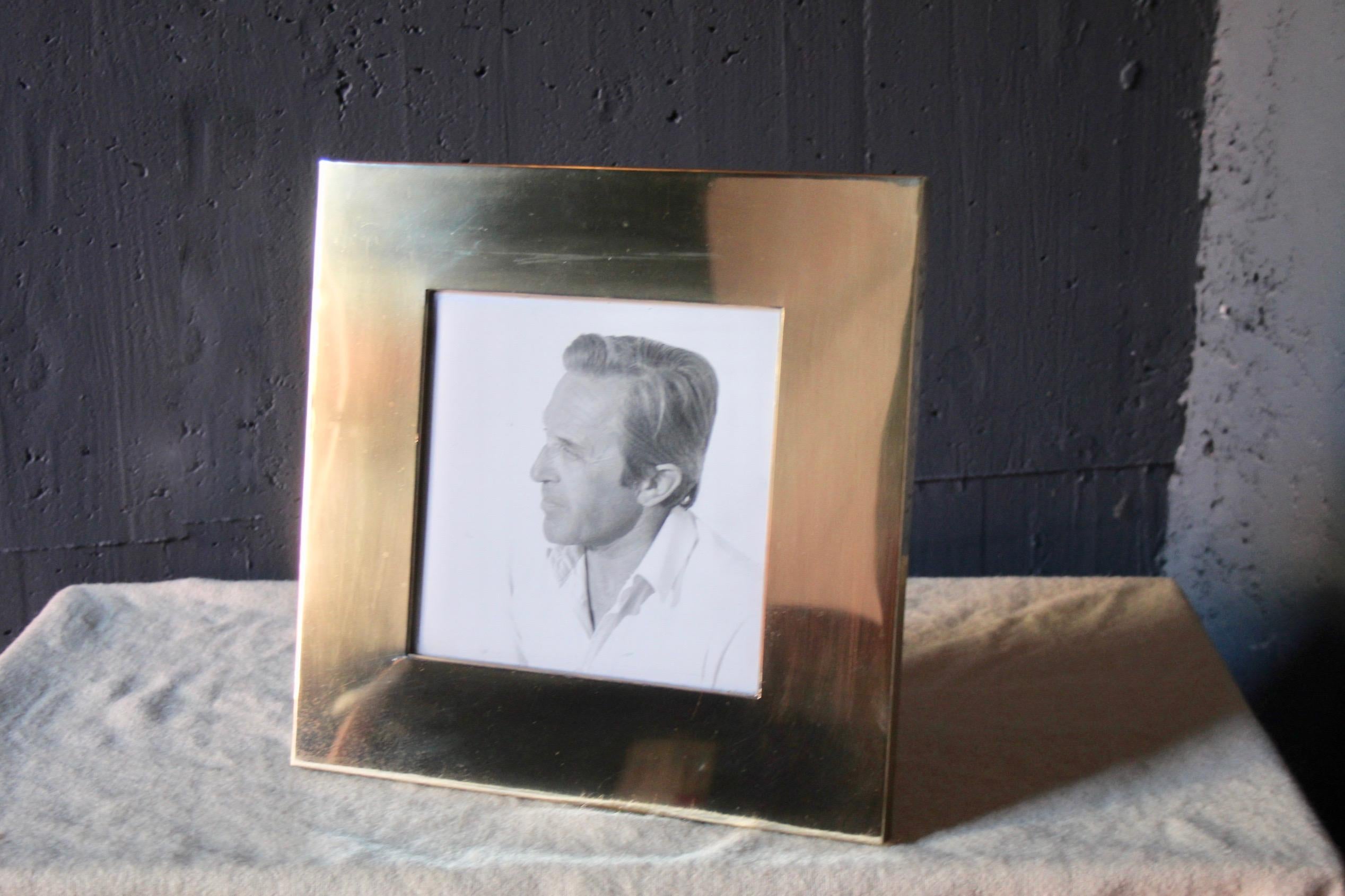 Brass picture frame circa 1970 with wood.