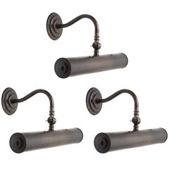 Vintage Patinated Brass Picture Light, circa 1930