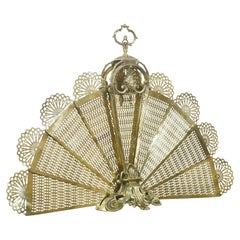Brass Pierced Peacock Fire Fan