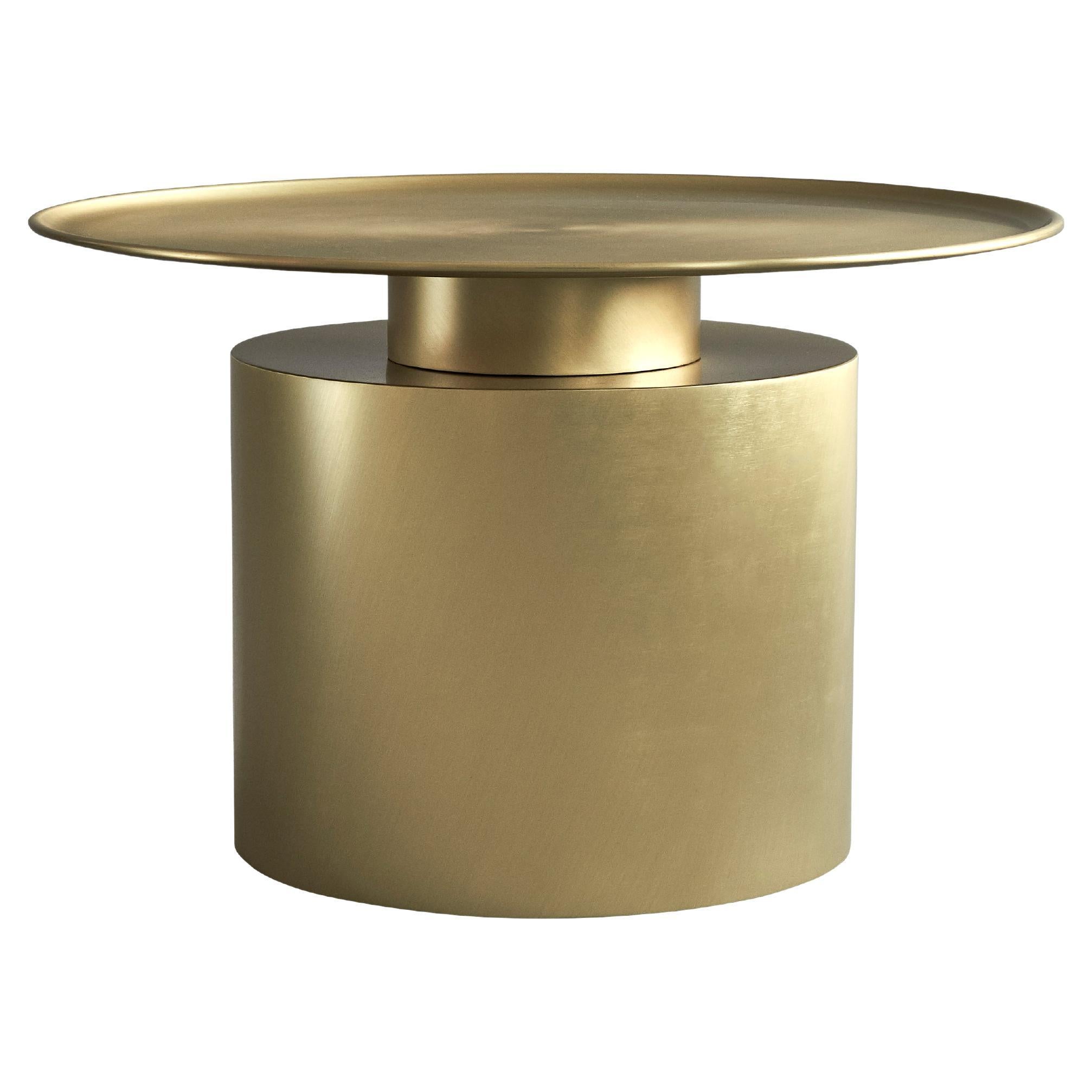 Brass Pillar Table Low by 101 Copenhagen For Sale