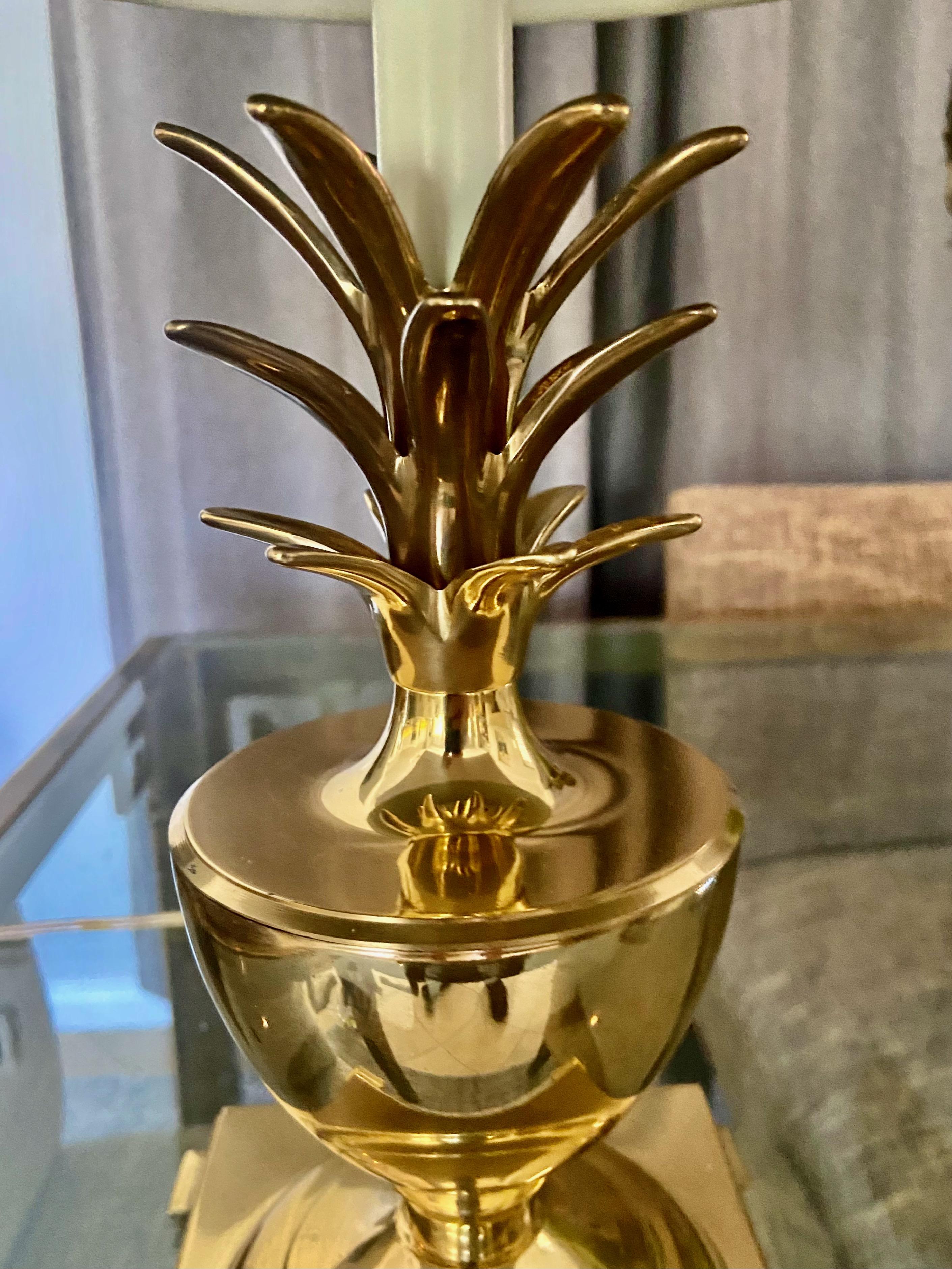 Brass Pineapple Bouillotte Tole Table Lamp 5