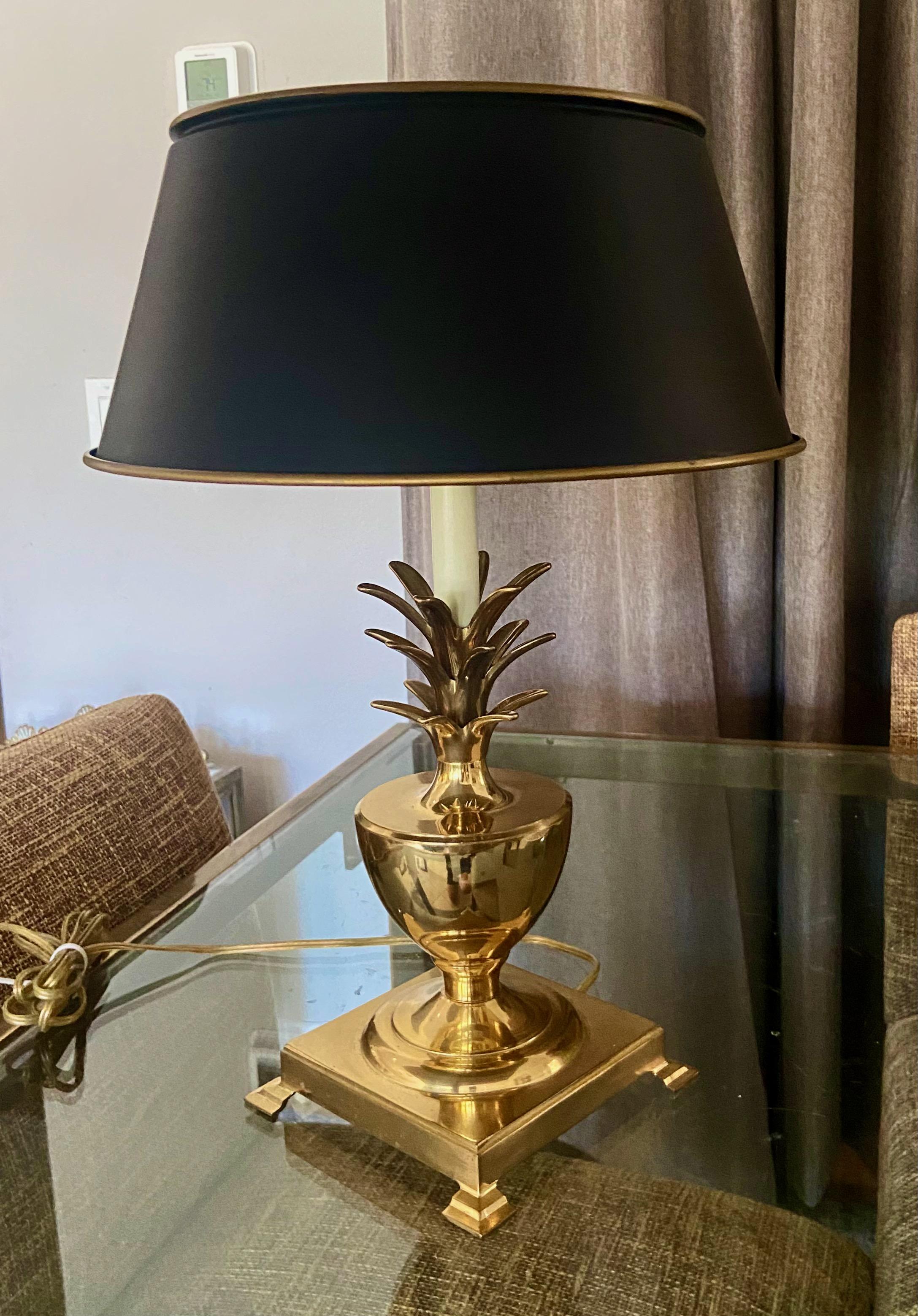 Metal Brass Pineapple Bouillotte Tole Table Lamp