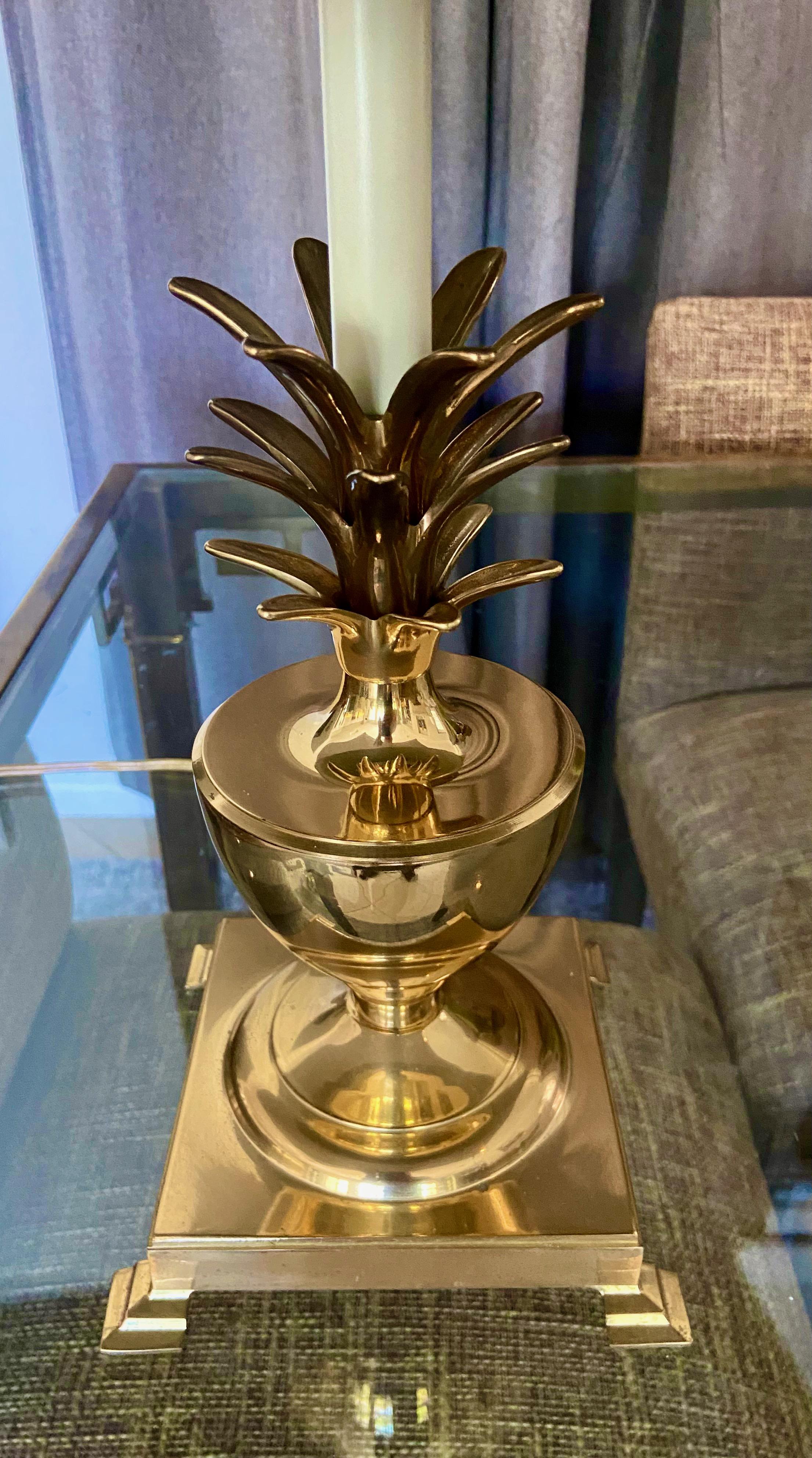 Brass Pineapple Bouillotte Tole Table Lamp 1