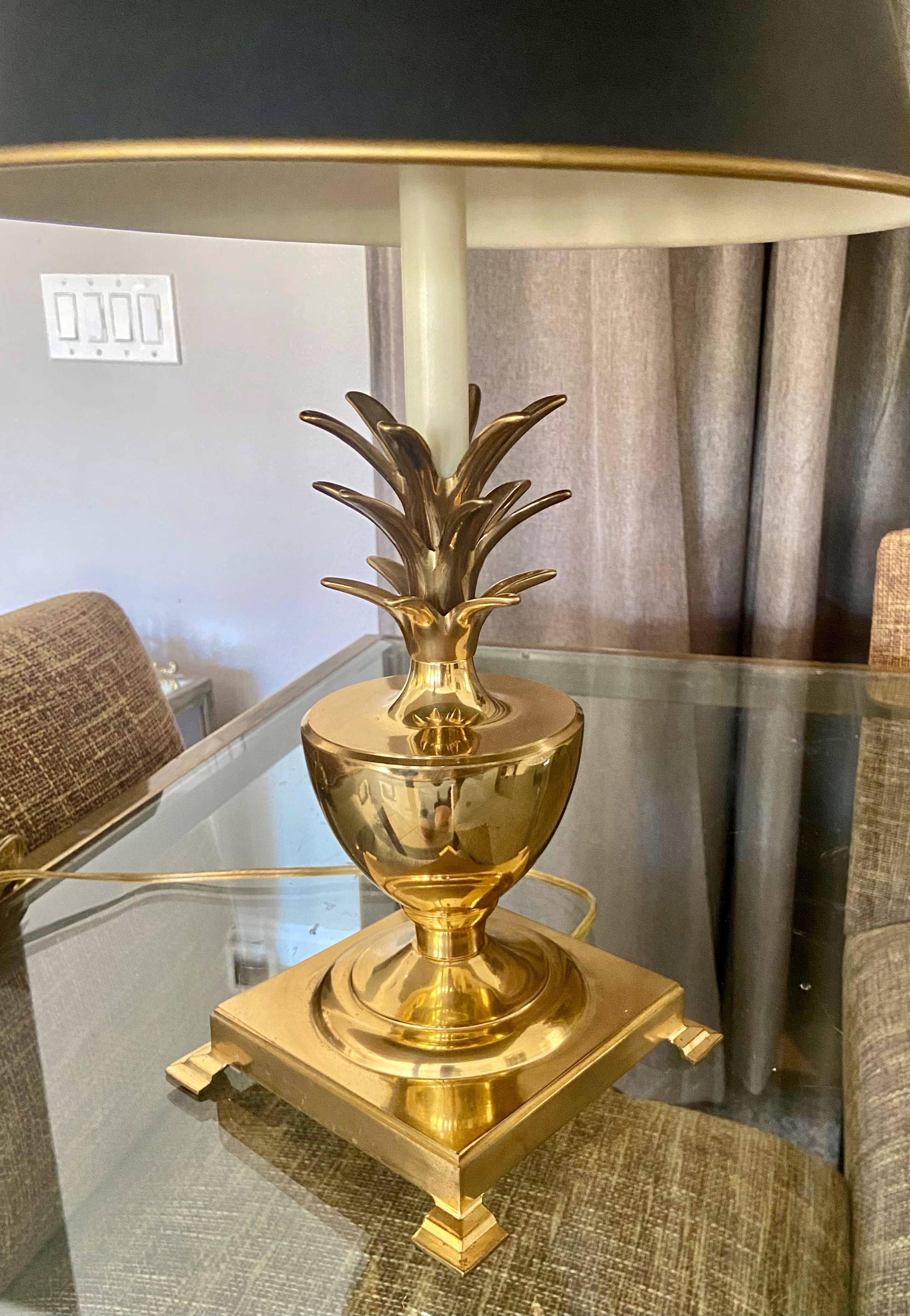 Brass Pineapple Bouillotte Tole Table Lamp 2