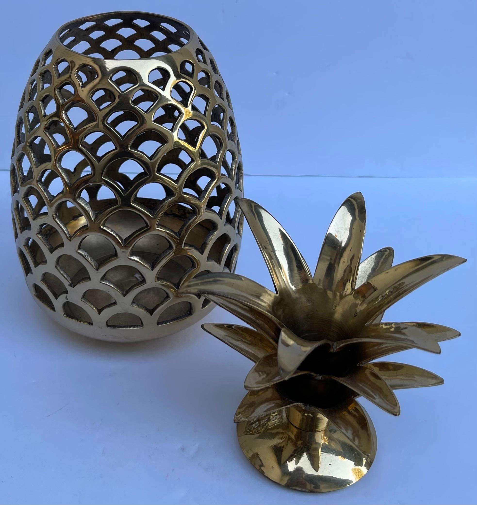 Americano Portacandele ananas in ottone in vendita