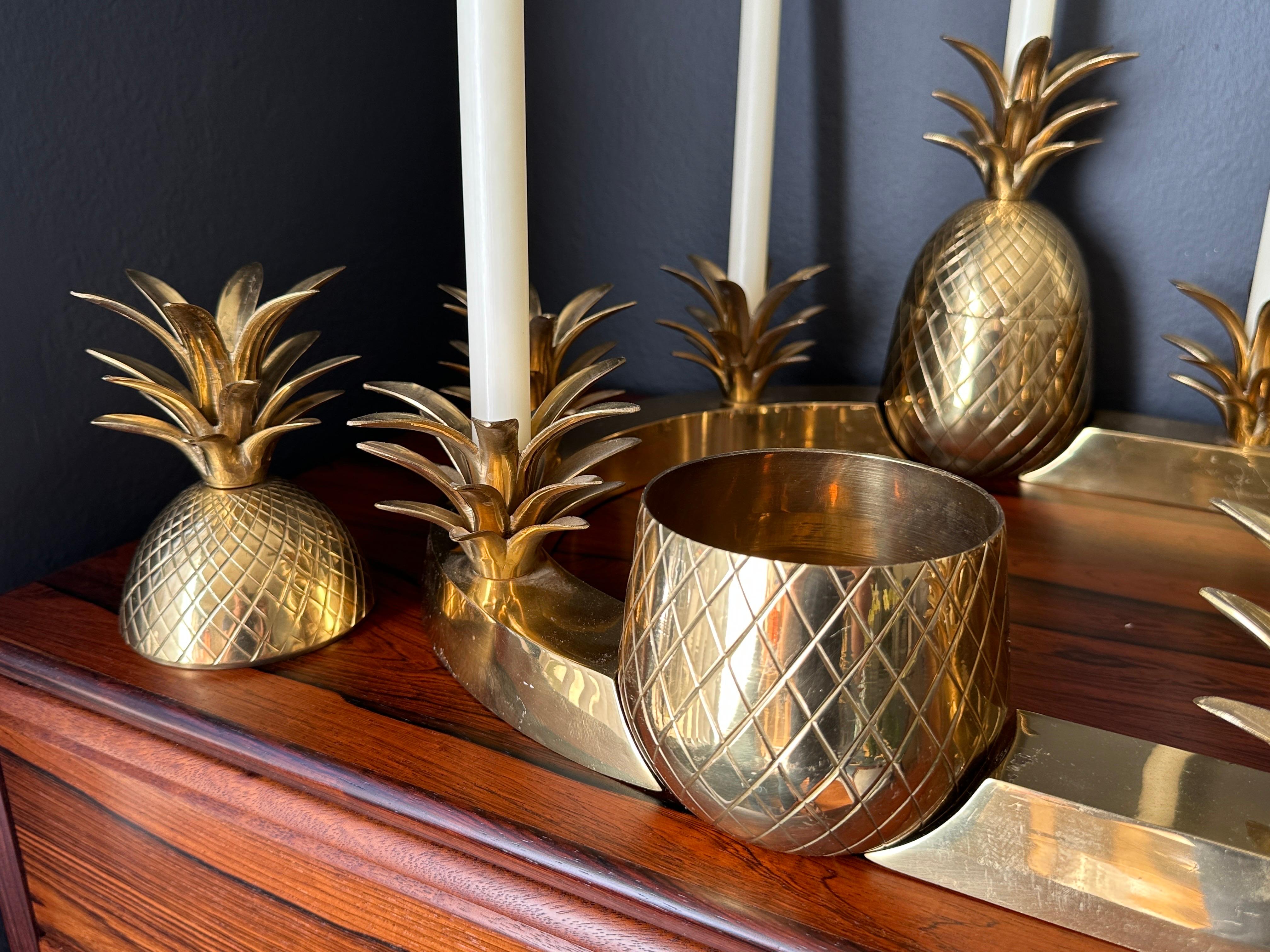 Brass Pineapple Centerpiece Candleholder Candy Dish For Sale 4