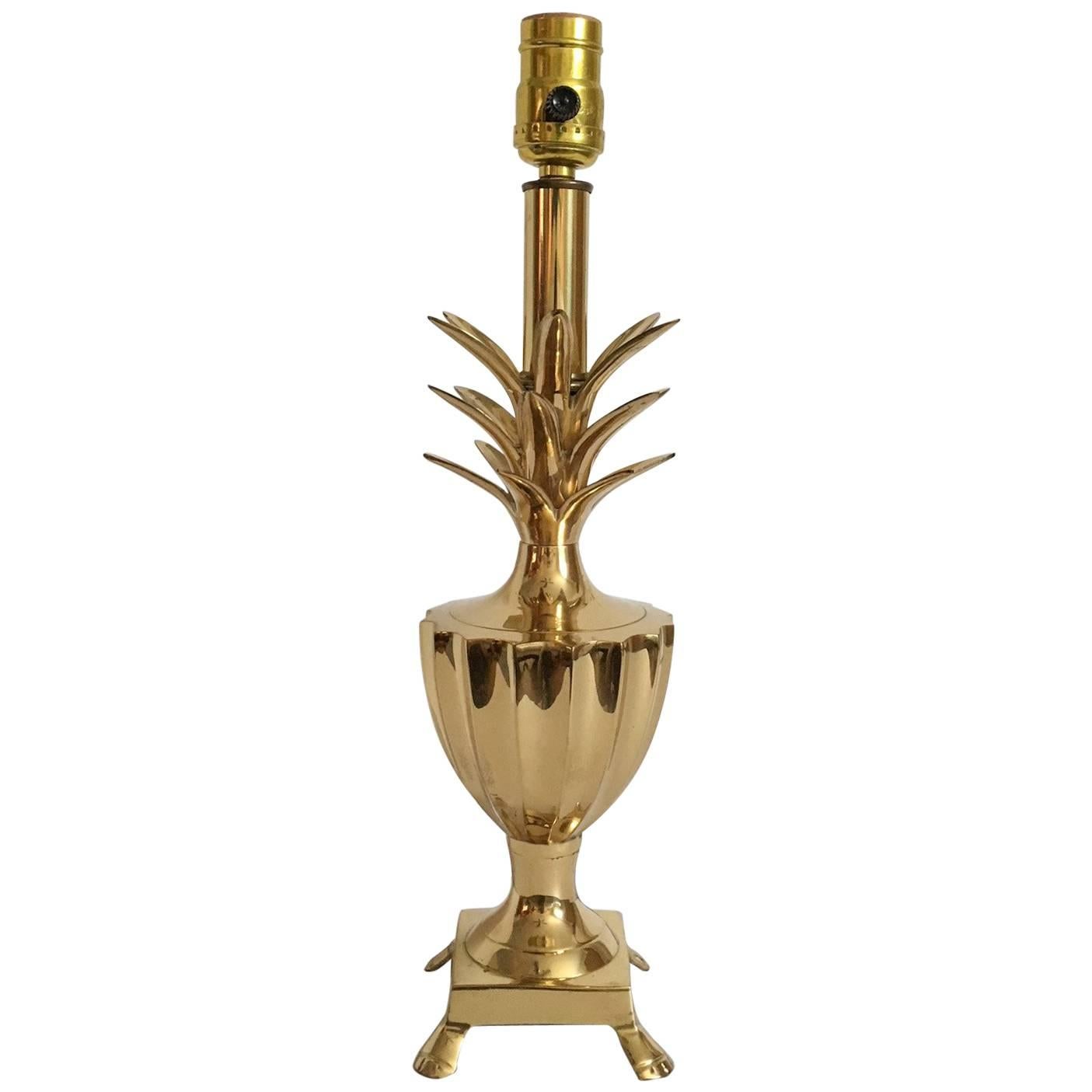 Brass Pineapple Footed Accent Lamp