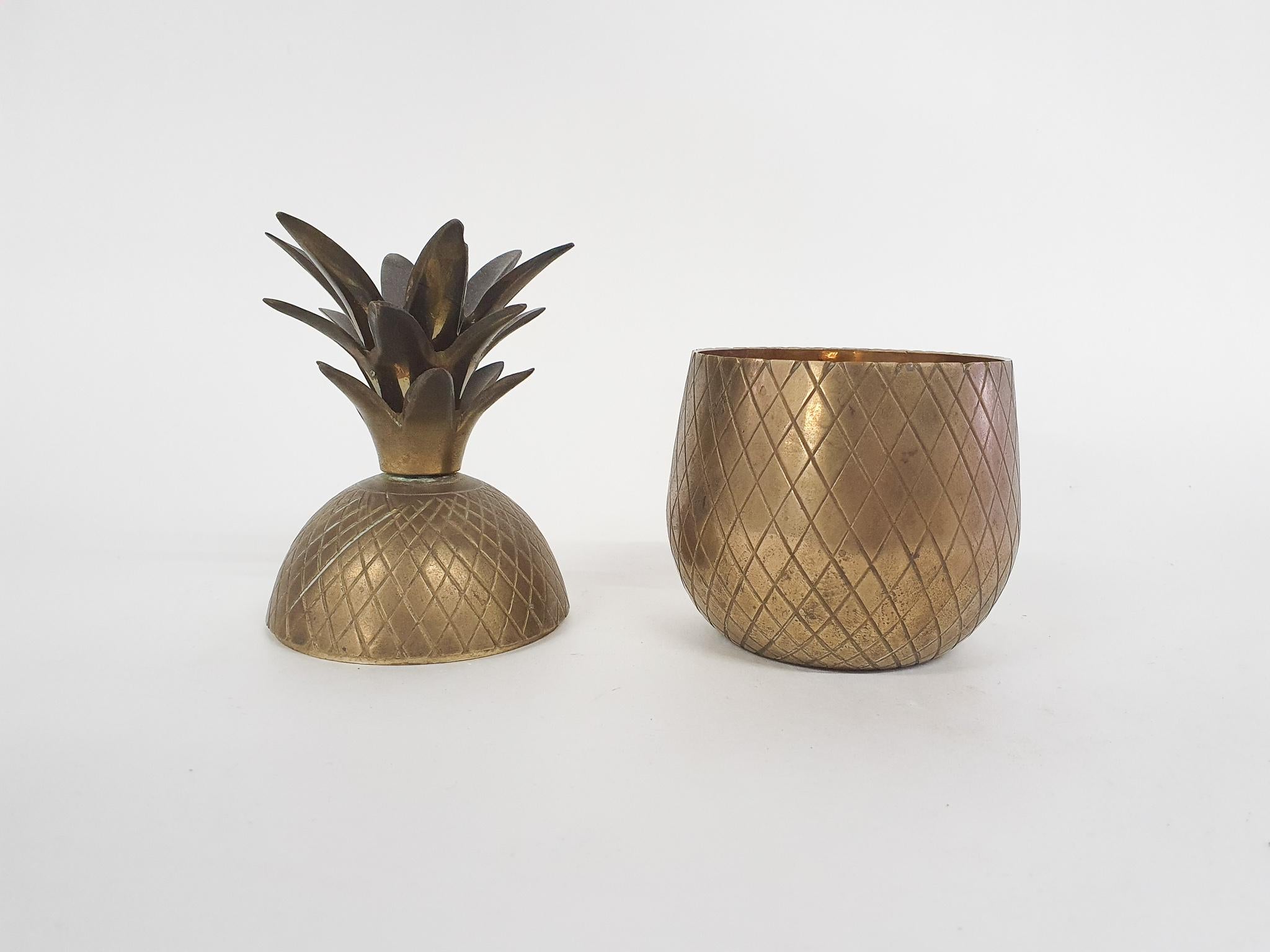 Brass Pineapple Ice Bucket, Hollywood Regency 1960's In Good Condition In Amsterdam, NL