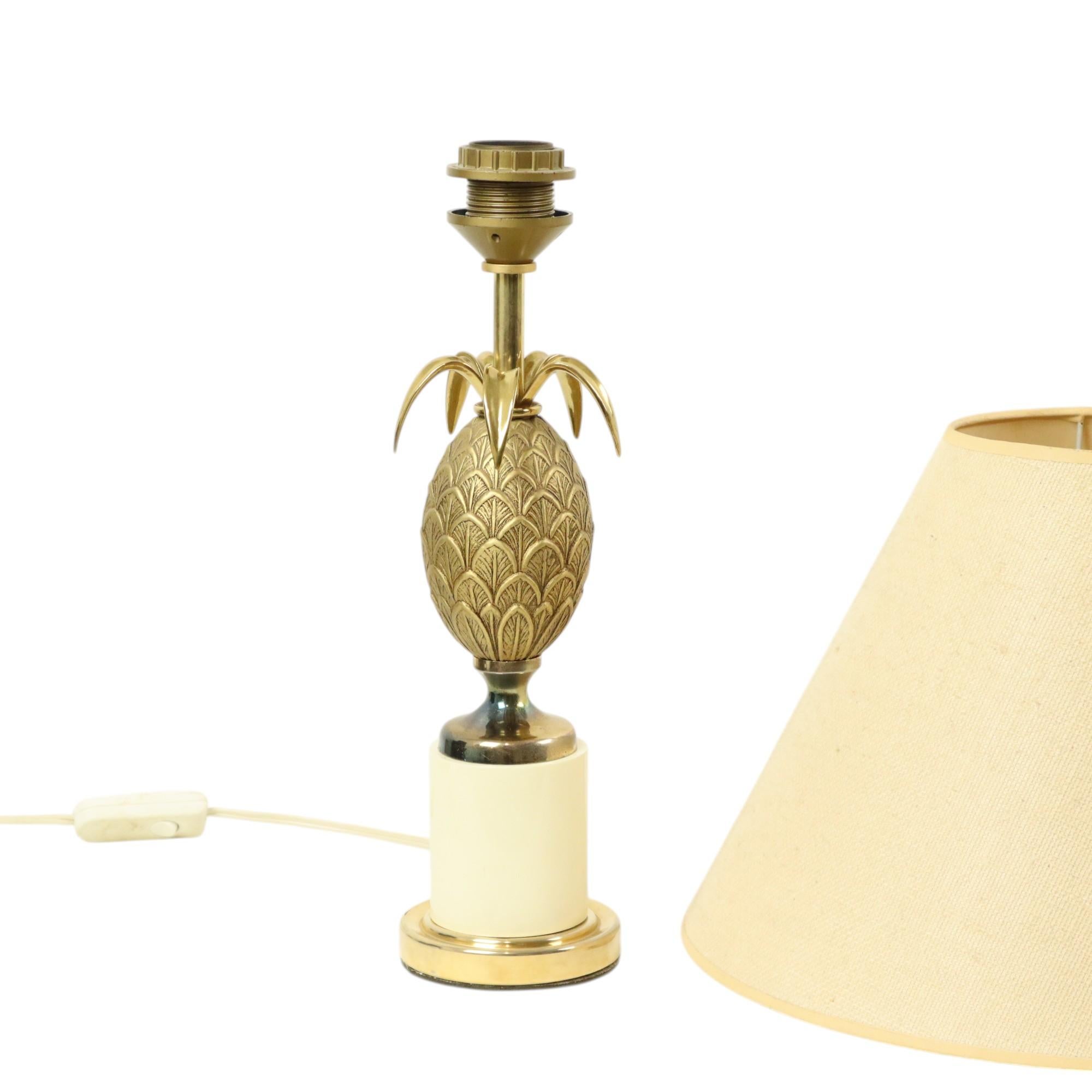 Brass Pineapple Lamp Style Maison Charles Hollywood Regency For Sale 8