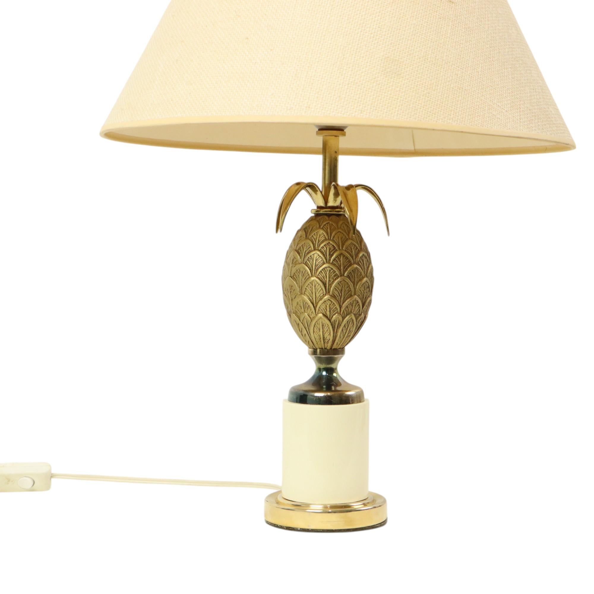 French Brass Pineapple Lamp Style Maison Charles Hollywood Regency For Sale