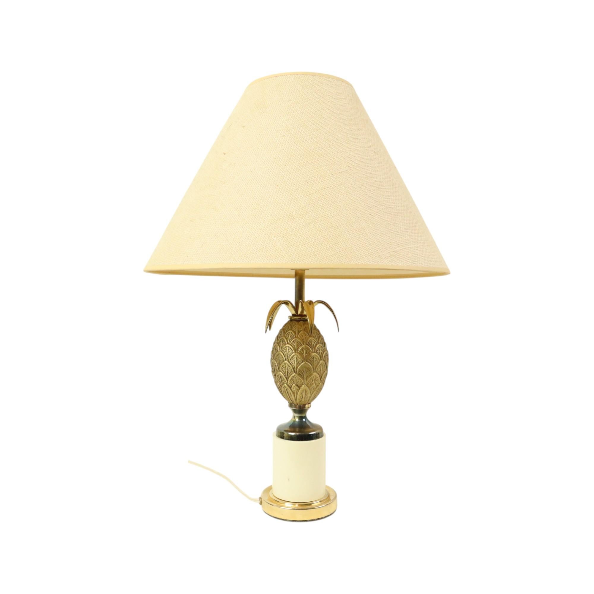20th Century Brass Pineapple Lamp Style Maison Charles Hollywood Regency For Sale
