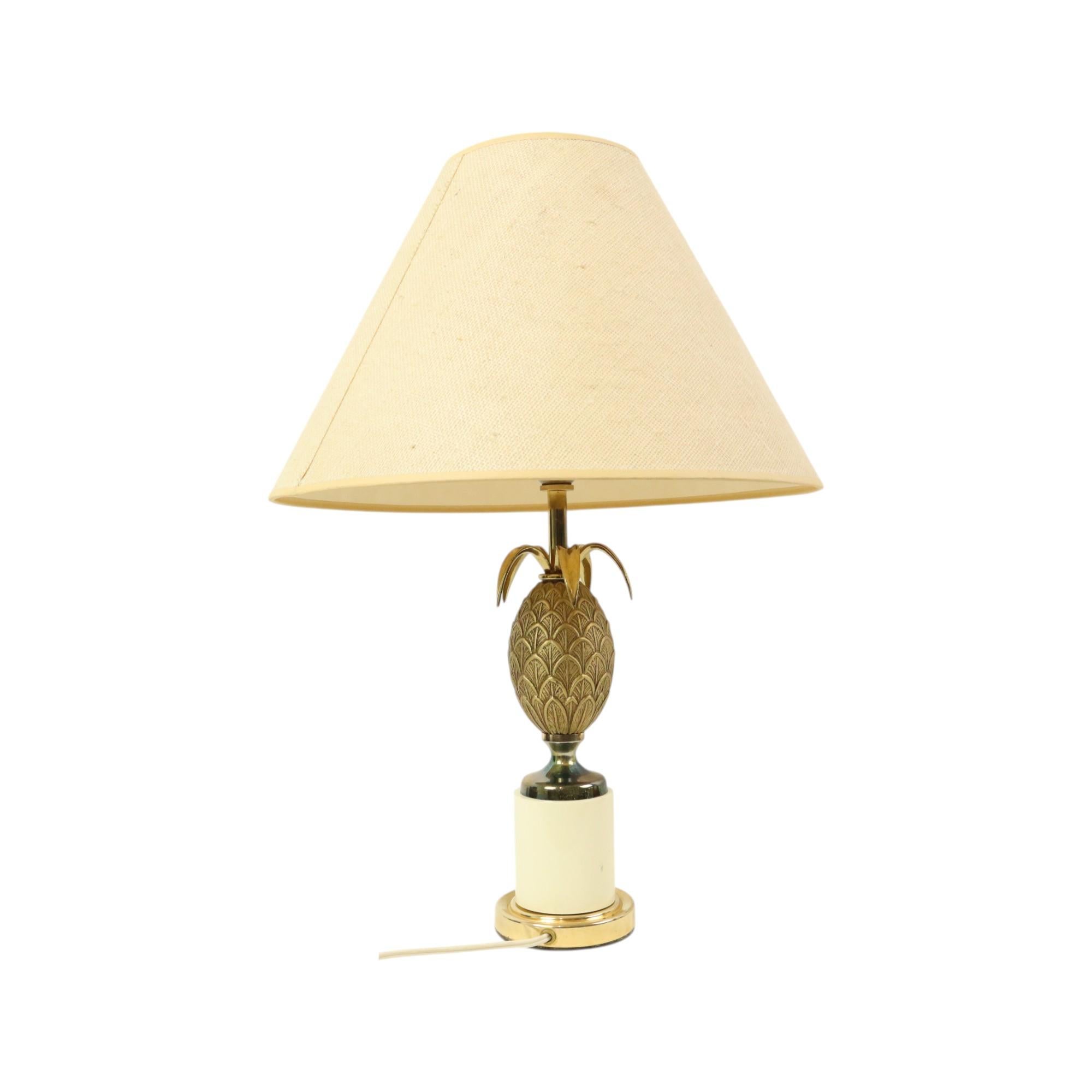 Brass Pineapple Lamp Style Maison Charles Hollywood Regency For Sale 3