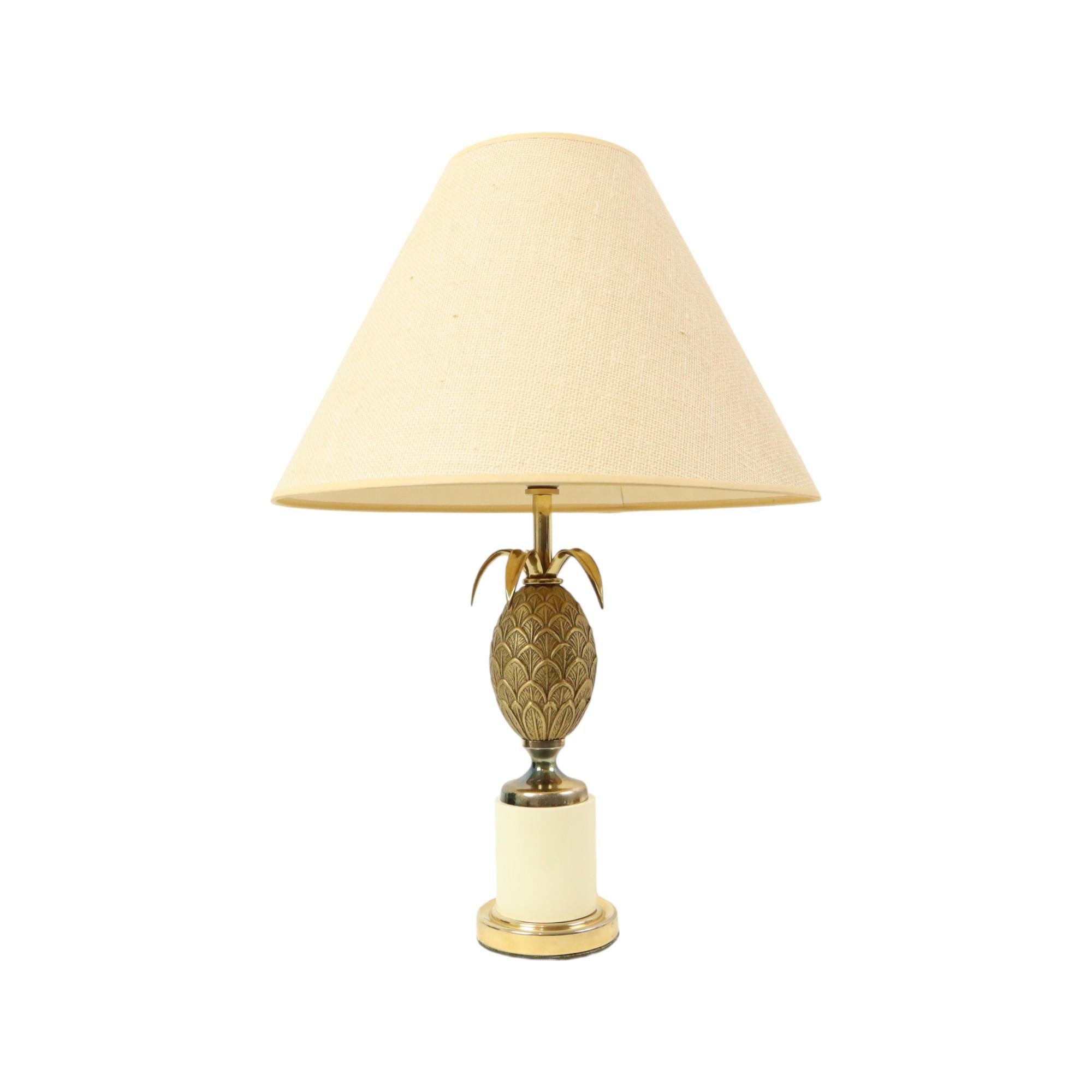 Brass Pineapple Lamp Style Maison Charles Hollywood Regency For Sale 4