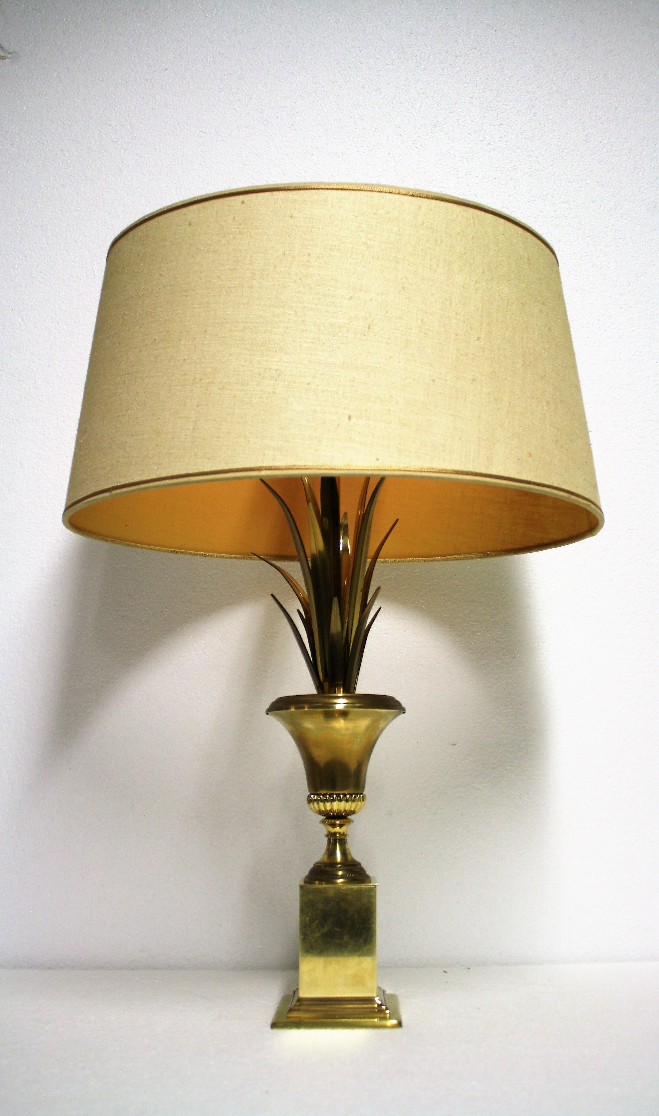 Brass Pineapple Leaf Table Lamp, 1960s 5