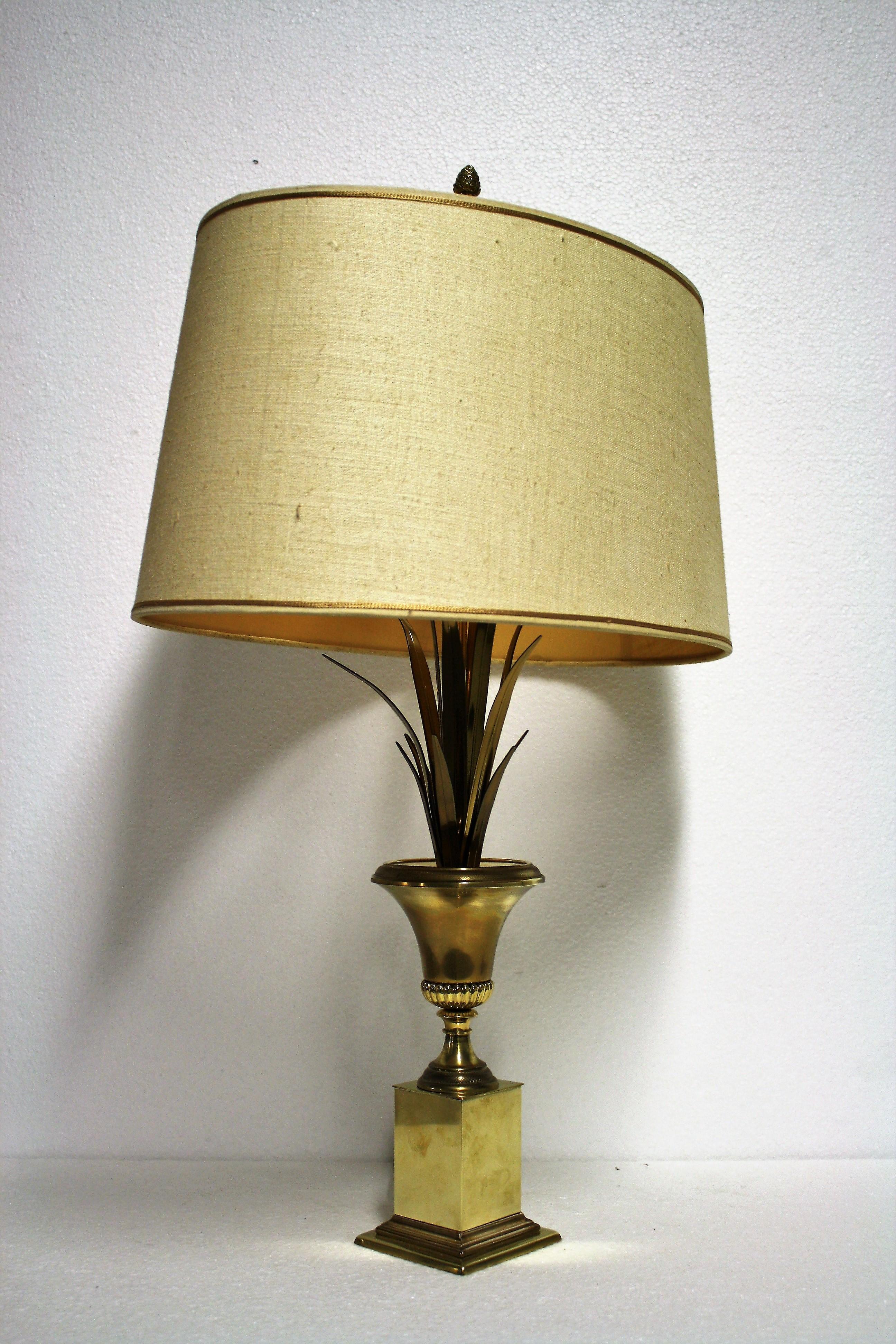 Late 20th Century Brass Pineapple Leaf Table Lamp, 1960s