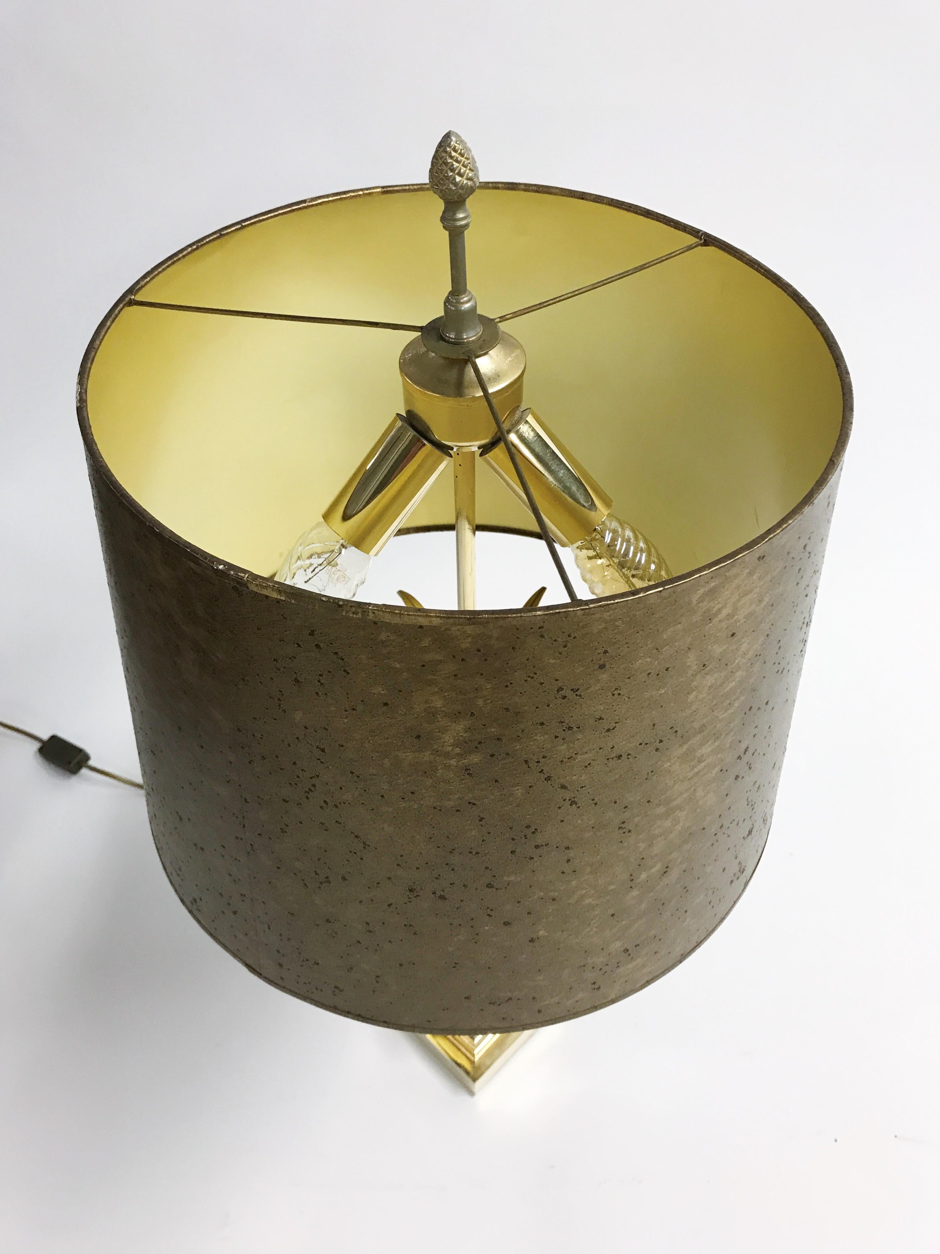 Brass Pineapple Leaf Table Lamp, 1960s 2