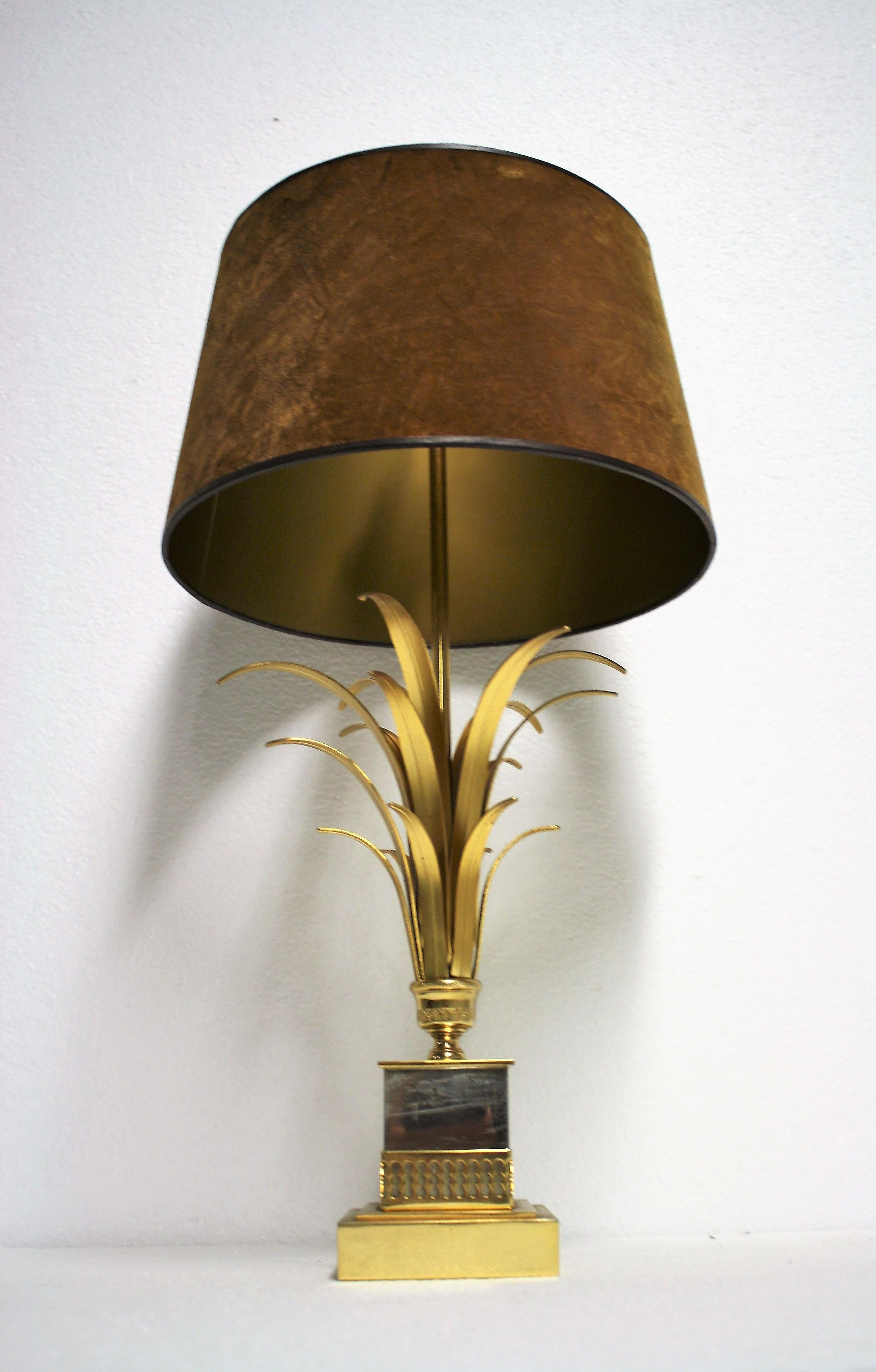 Brass Pineapple Leaf Table Lamp, 1970s 7