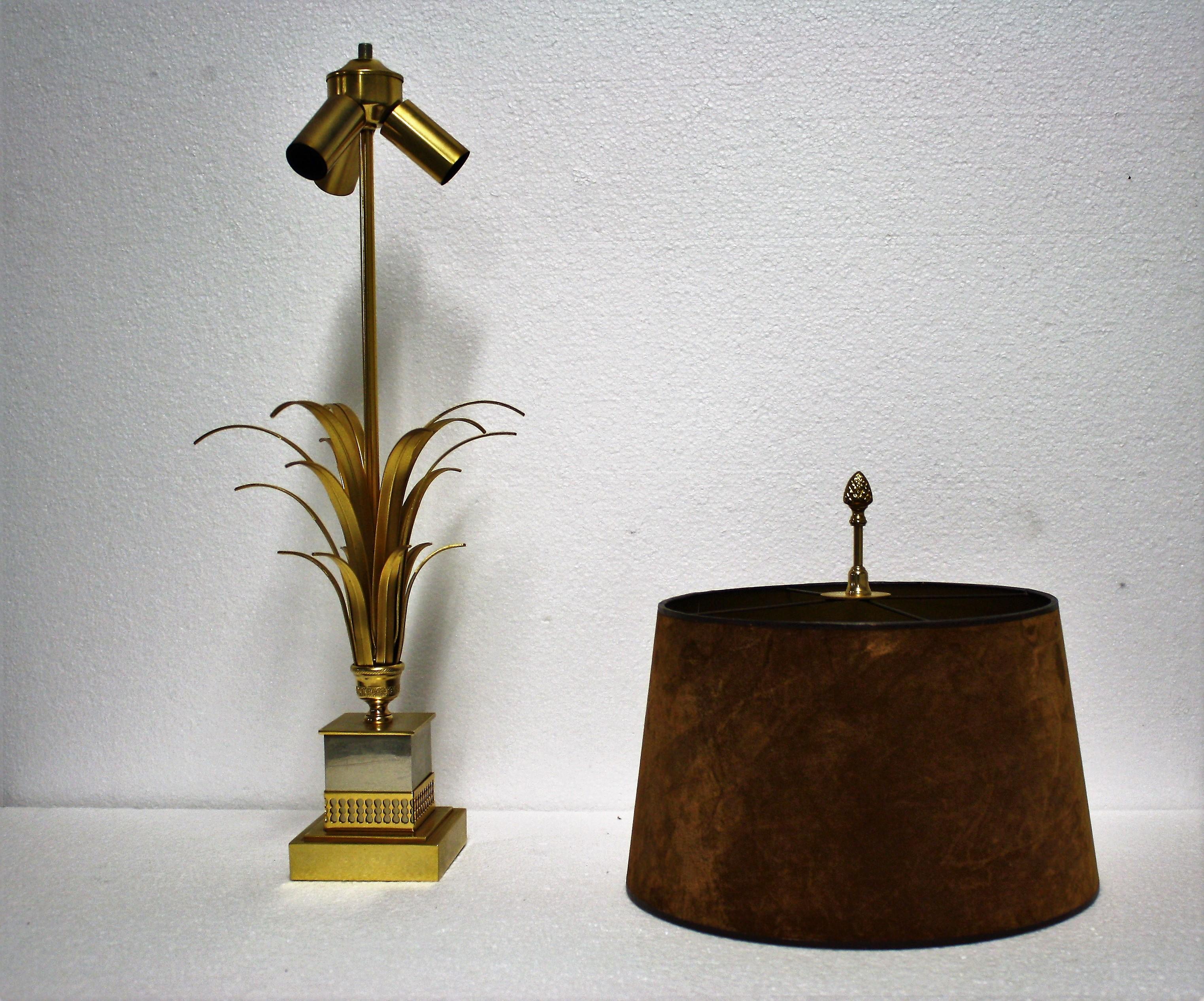 Late 20th Century Brass Pineapple Leaf Table Lamp, 1970s