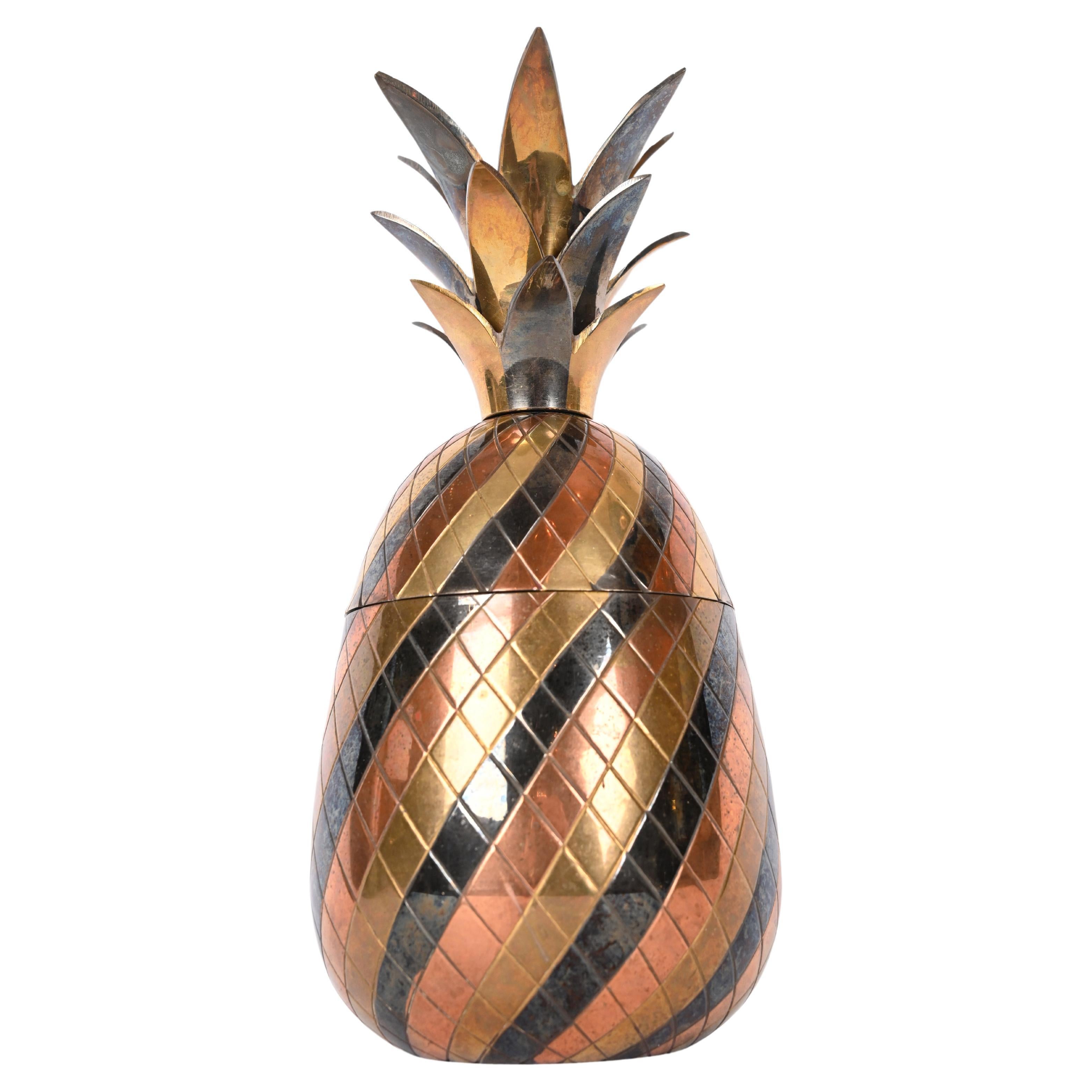 Brass Pineapple Shaped Ice Bucket For Sale
