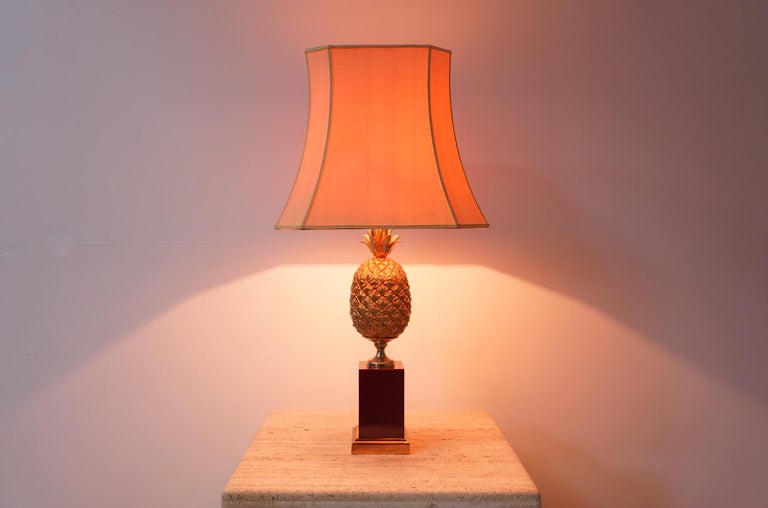Brass Pineapple Table Lamp, France, 1970s 1