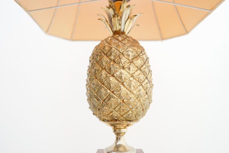Brass Pineapple Table Lamp, France, 1970s 3