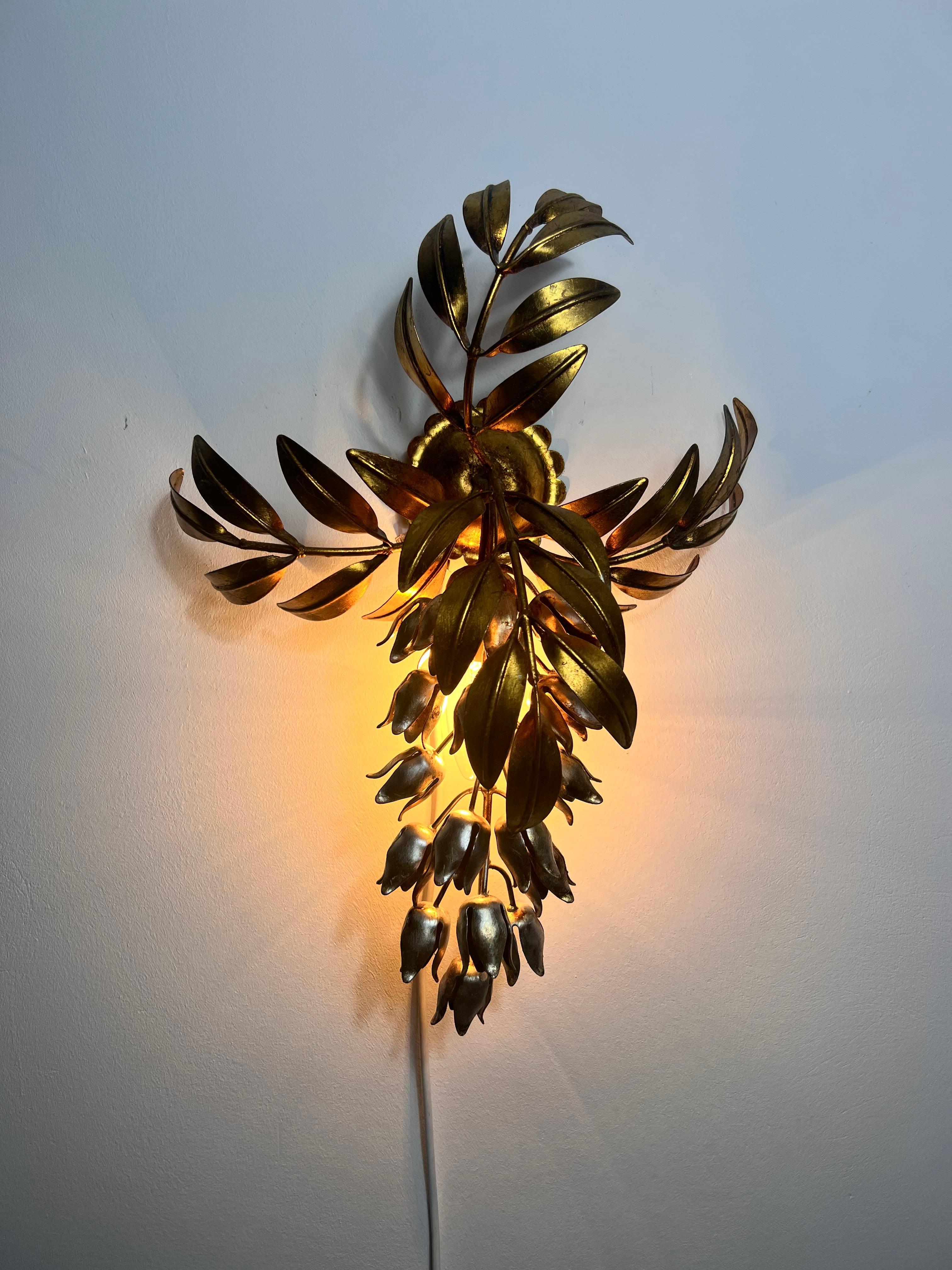 Lámpara de pared Pioggia d'Oro de latón de Hans Kögl, Alemania, Años 60 en venta 2