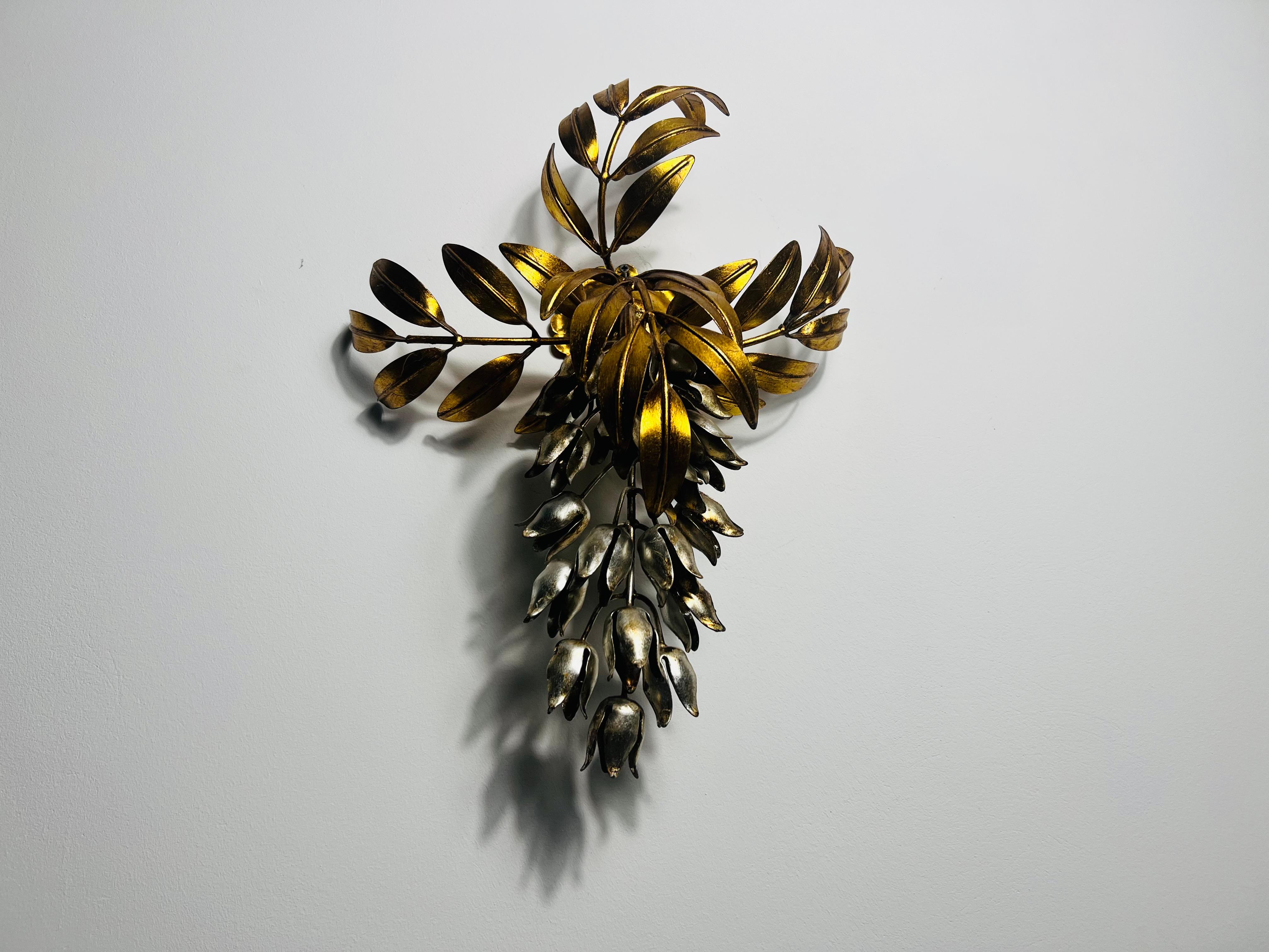 Lámpara de pared Pioggia d'Oro de latón de Hans Kögl, Alemania, Años 60 Alemán en venta