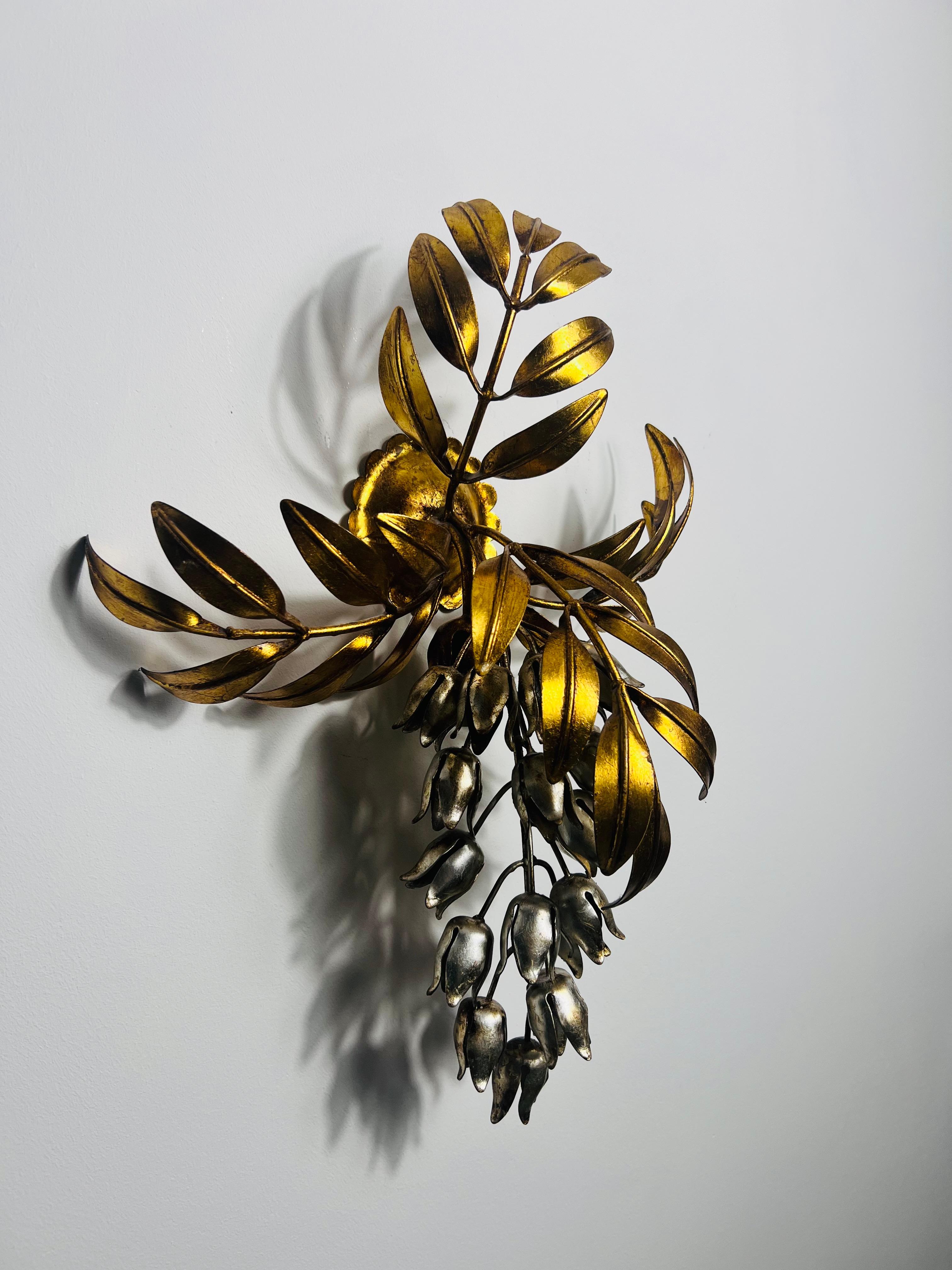 Lámpara de pared Pioggia d'Oro de latón de Hans Kögl, Alemania, Años 60 mediados del siglo XX en venta