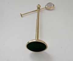 Brass Pivoting Bullseye Magnifying Glass / Lens on Stand c.1915
