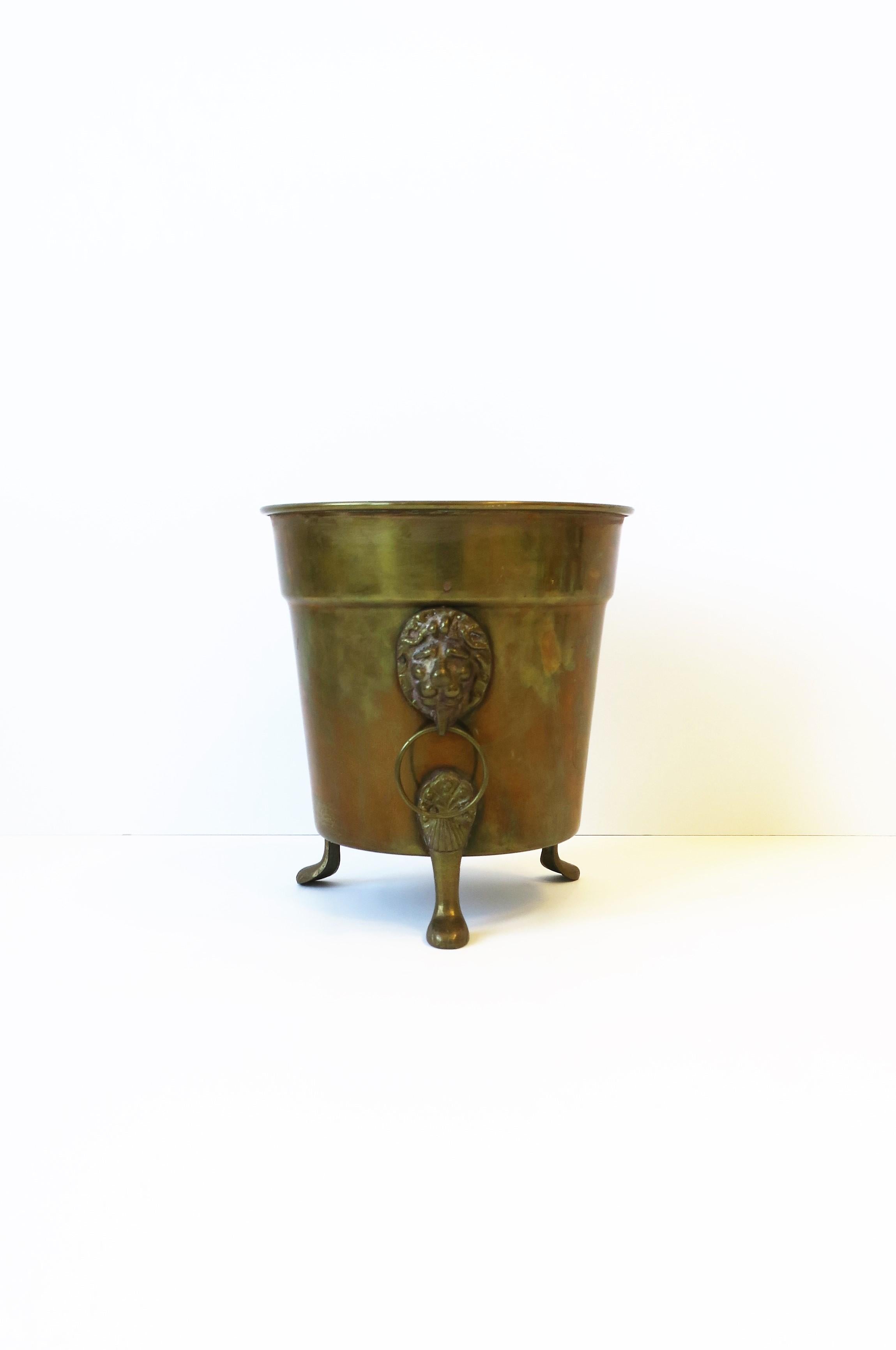 antique brass plant pot