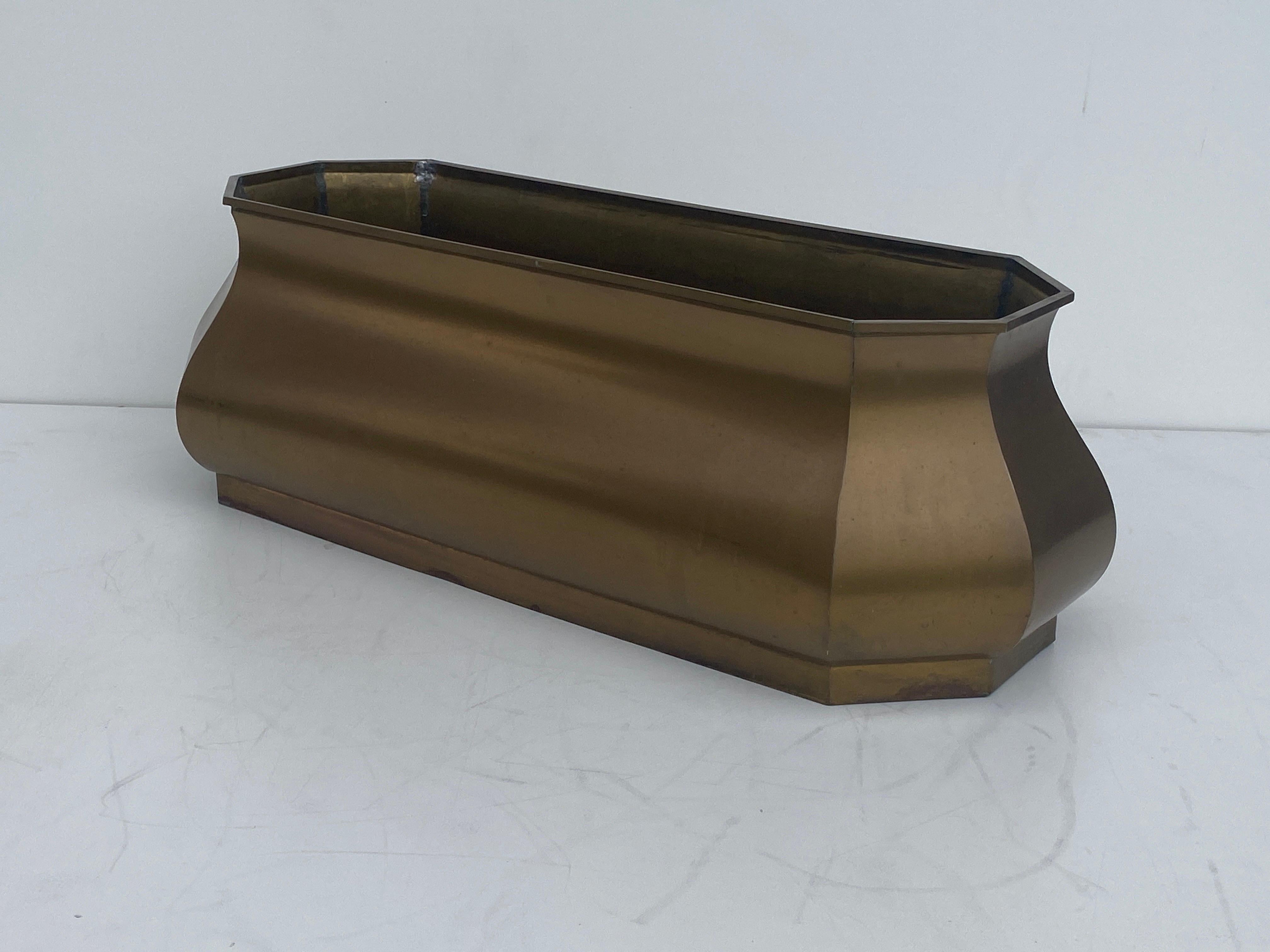 Hollywood Regency Brass Planter by Chapman For Sale