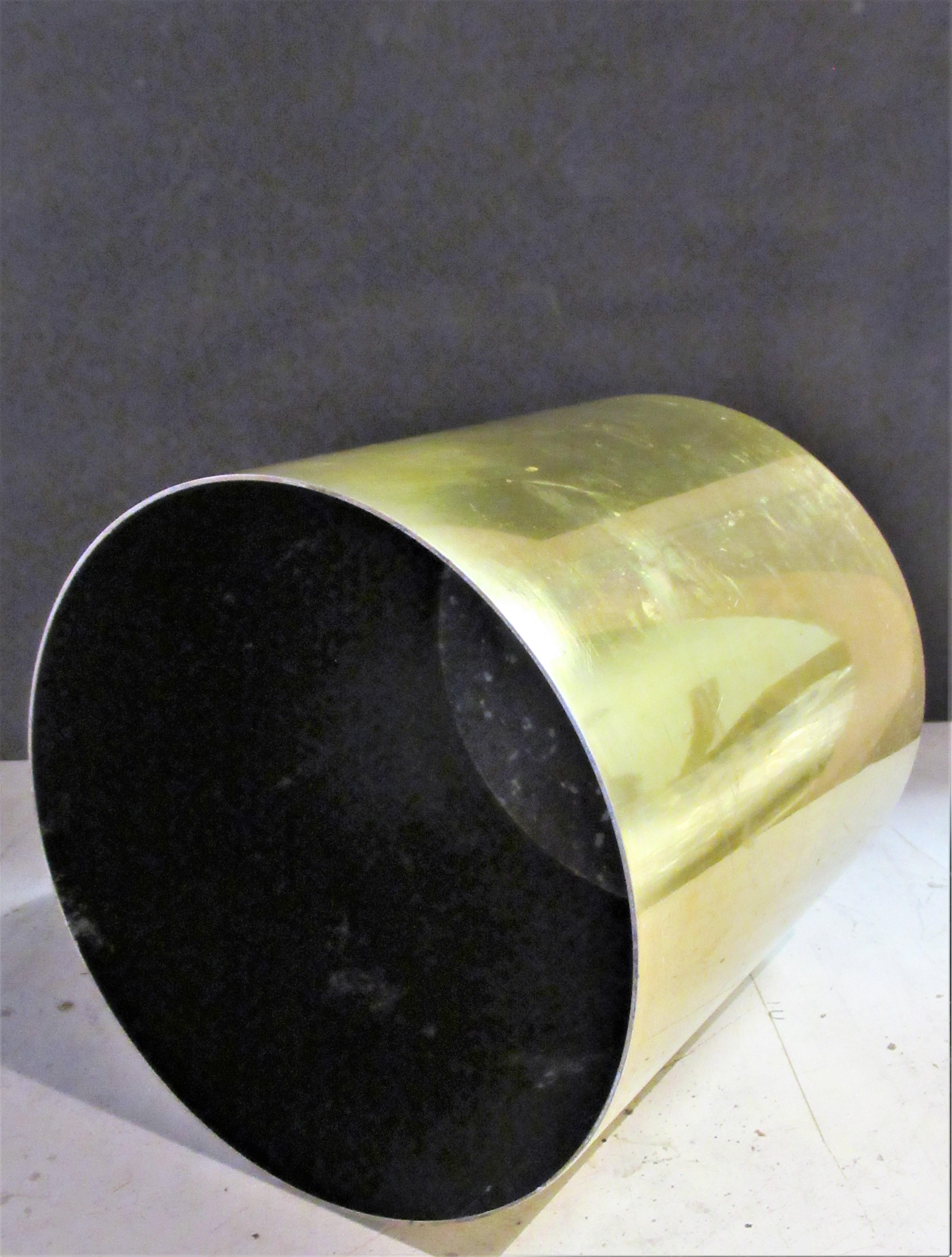 Mid-Century Modern Cylindrical Brass Planter by Paul Mayen for Habitat International
