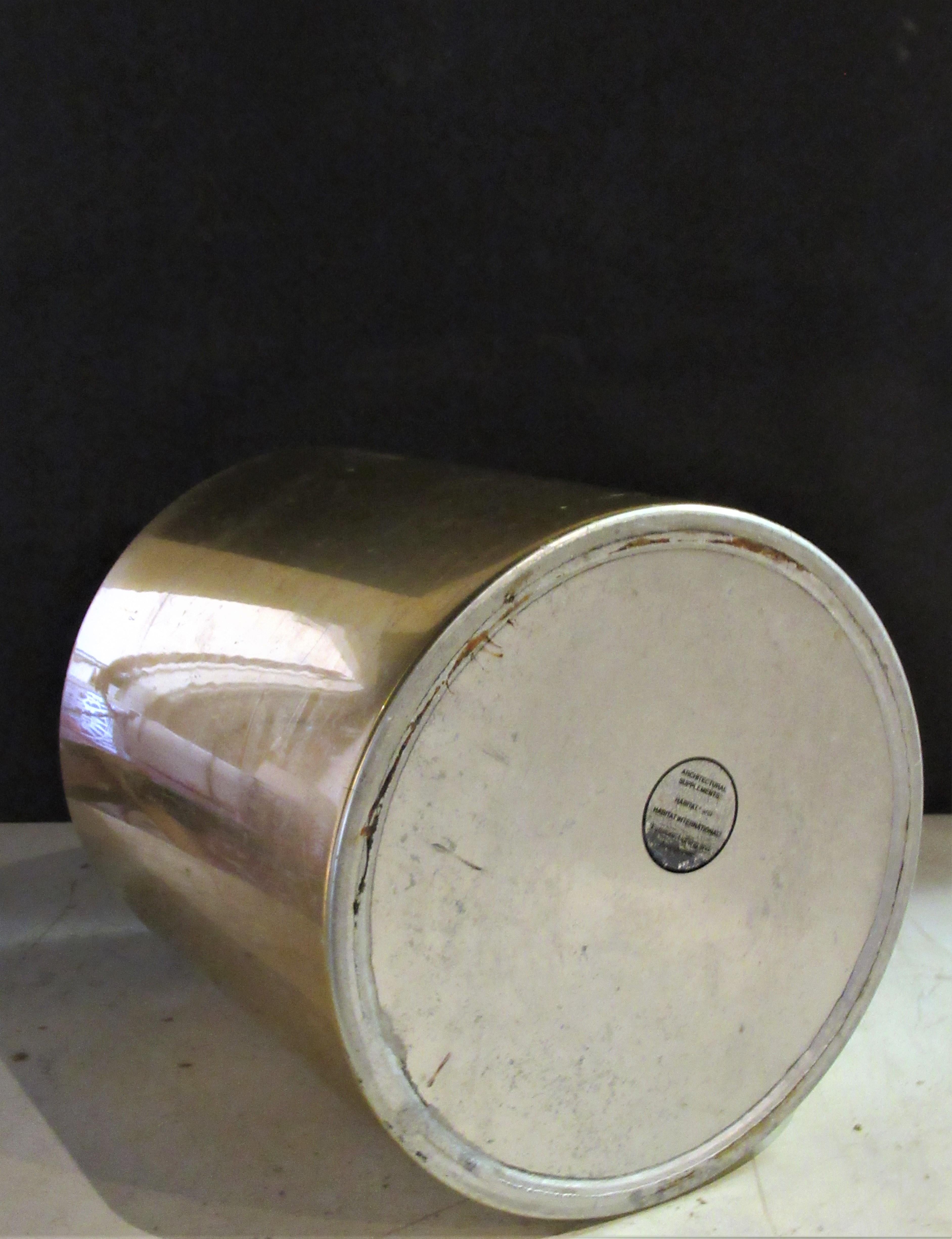 American Cylindrical Brass Planter by Paul Mayen for Habitat International