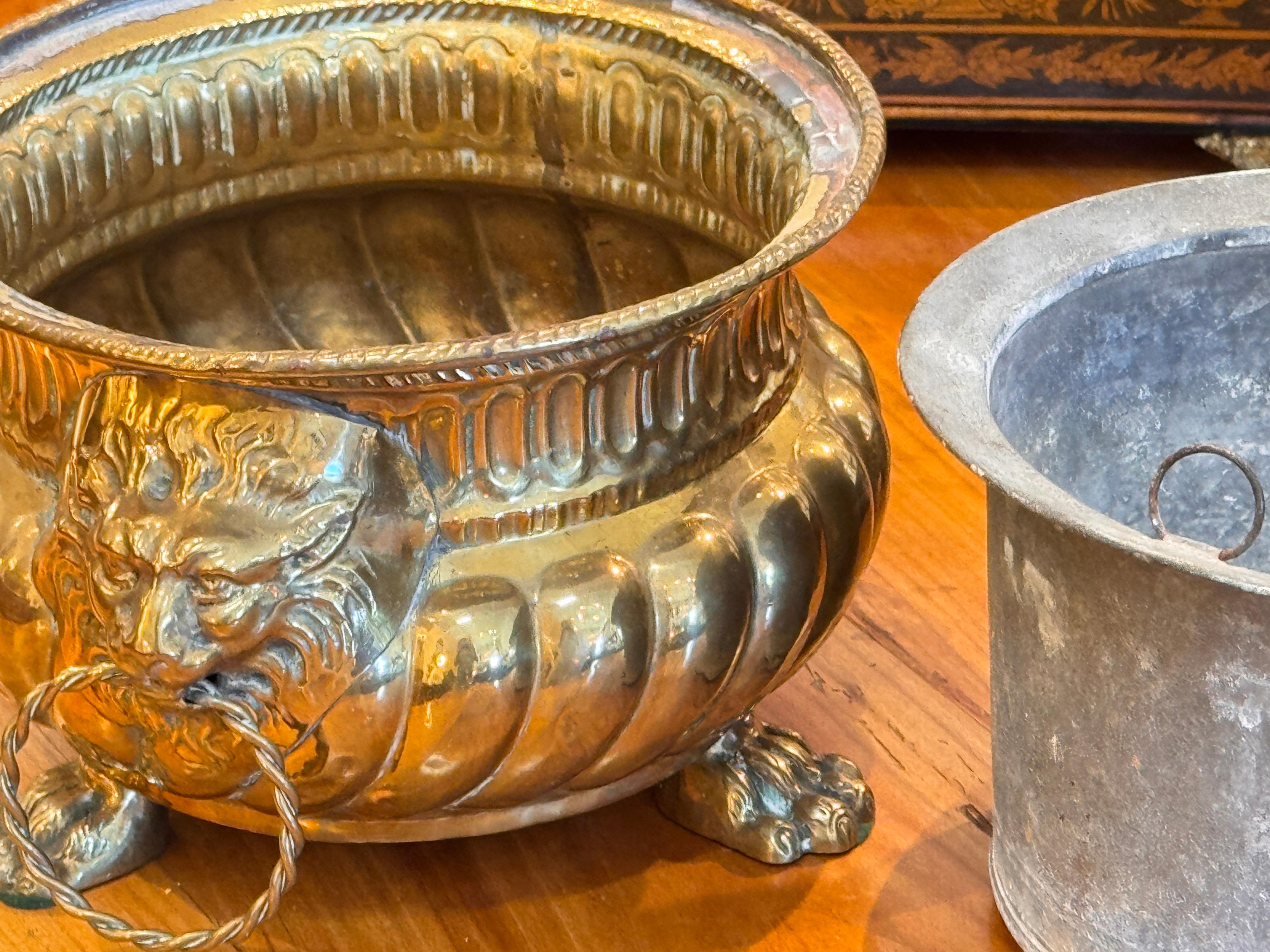 Brass Planter With Paw Feet For Sale 1
