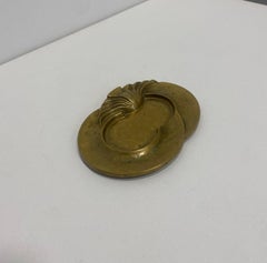 Brass Plate Keys Table Decorative Hollywood Regency Vintage 70s Ashtray Art Deco