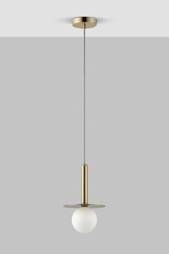 Houseof Brass Disk Plate Metal Pendant Ceiling Light with Glass Shade