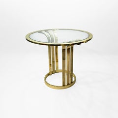 Brass Plated Art Deco Style Side Table 1970s Glamour Vintage Hollywood Regency