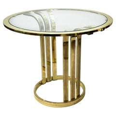 Brass Plated Art Deco Style Side Table 1970s Glamour Vintage Hollywood Regency