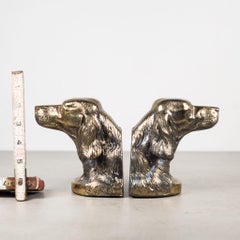 Brass Plated Dog Bookends, circa 1950