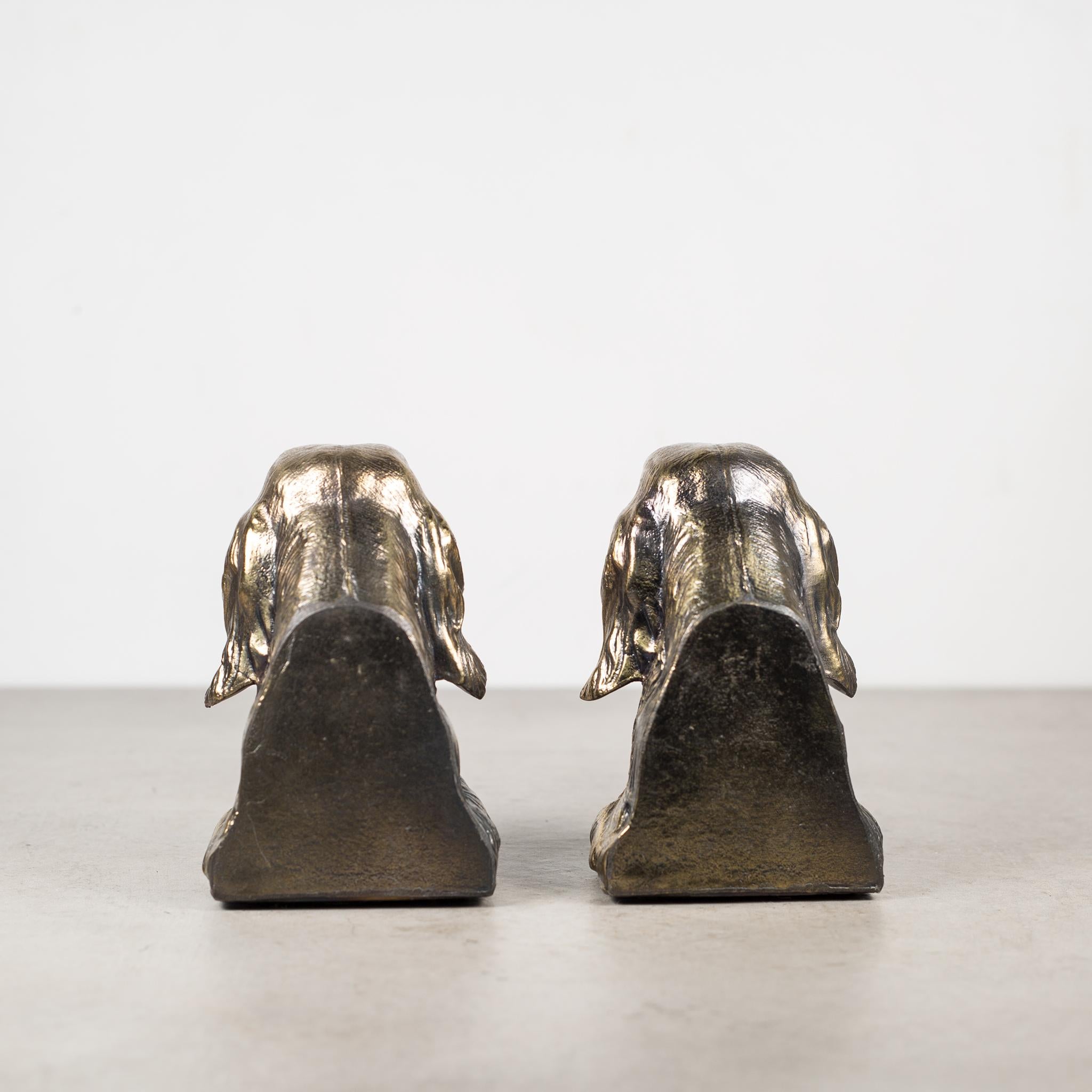 Brass Plated Dog Bookends, circa 1950 In Good Condition In San Francisco, CA