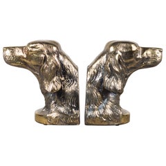 Brass Plated Dog Bookends, circa 1950
