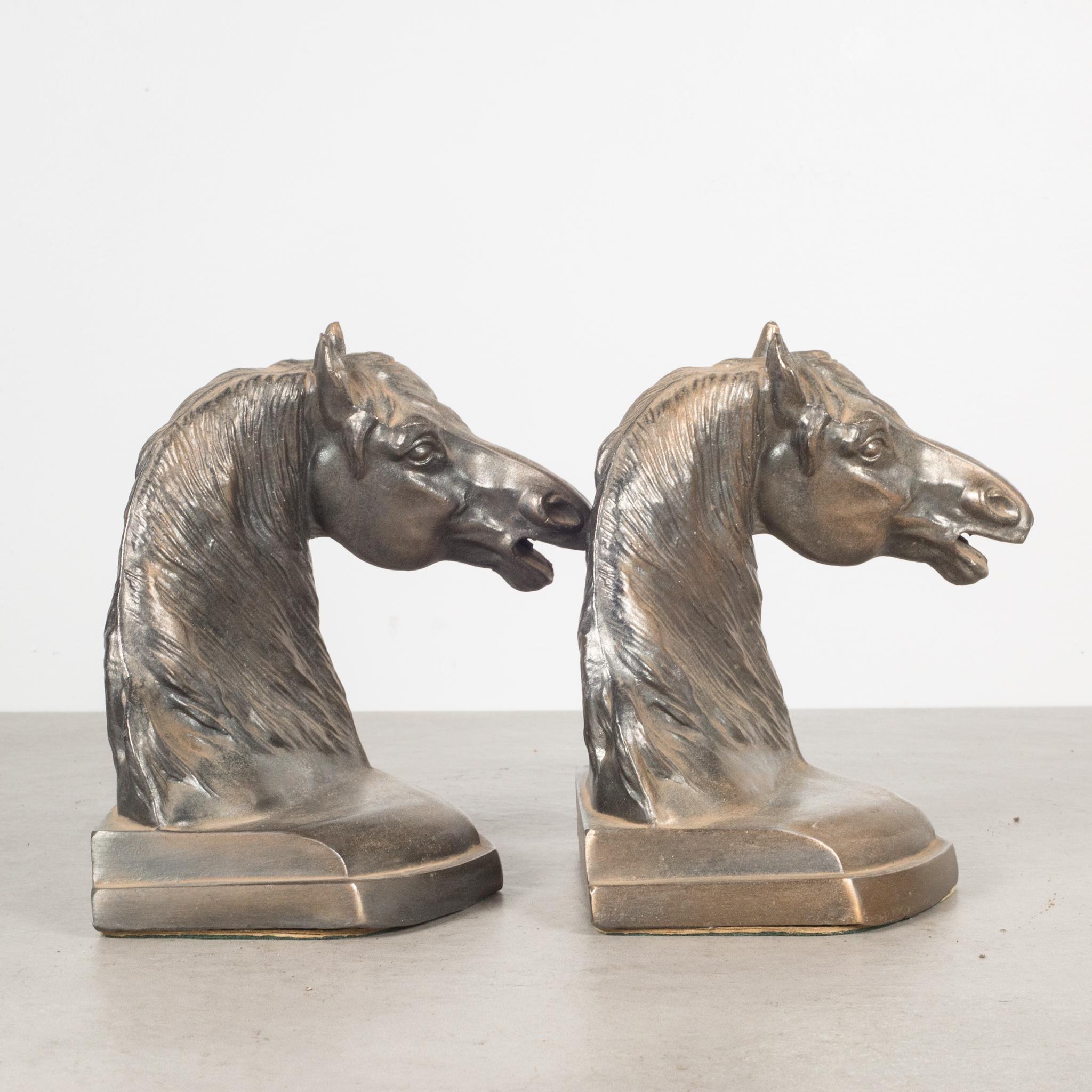 Brass Plated Horse Bookends, c.1950-1970 In Good Condition In San Francisco, CA