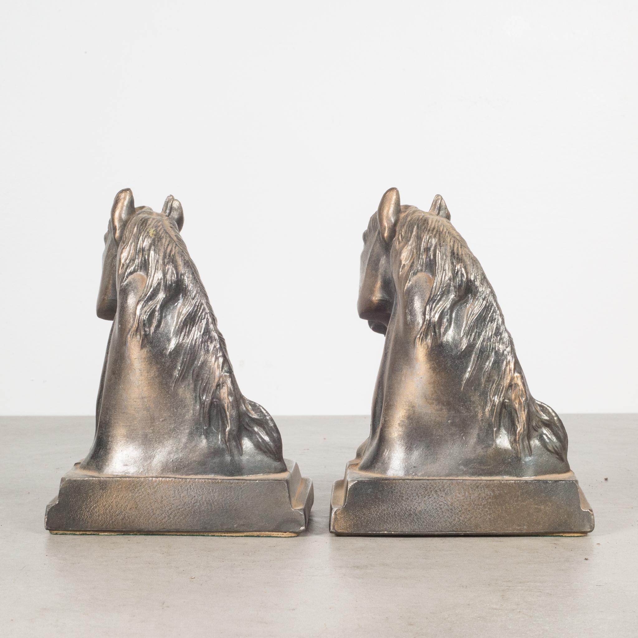 20th Century Brass Plated Horse Bookends, c.1950-1970