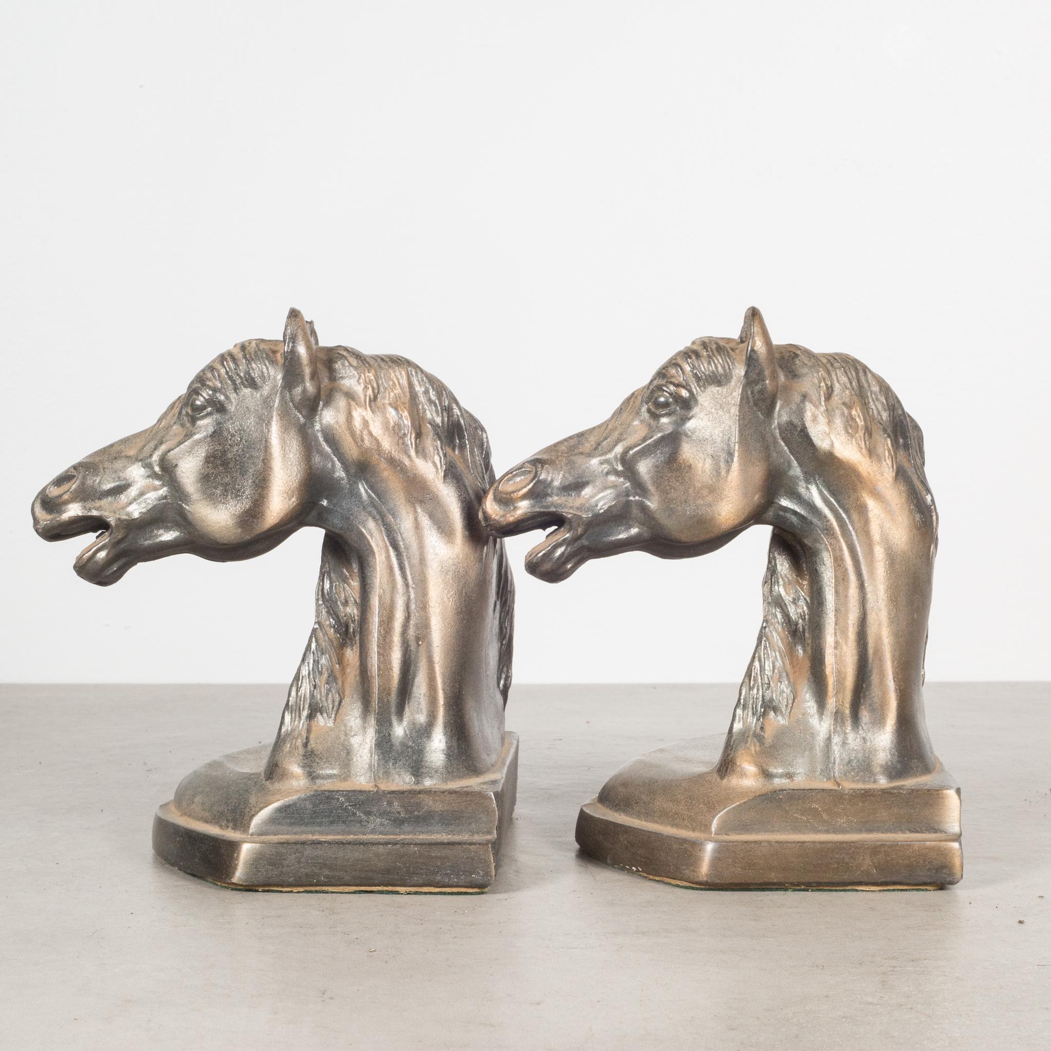 Brass Plated Horse Bookends, c.1950-1970 1