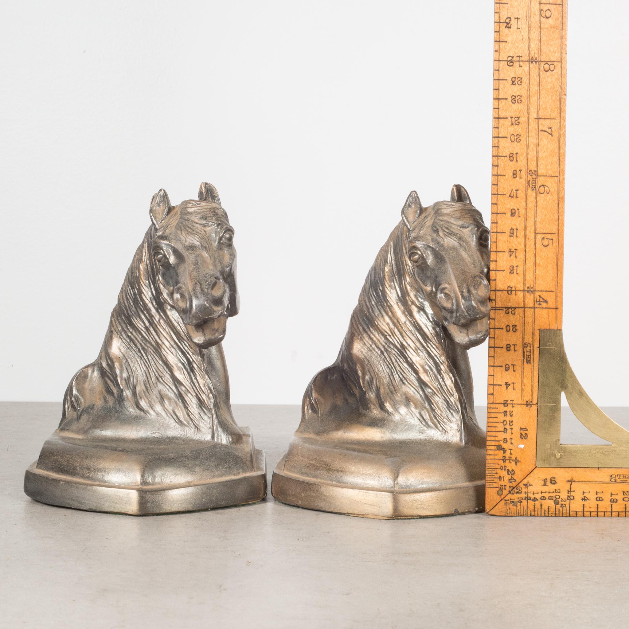 Brass Plated Horse Bookends, c.1950-1970 3